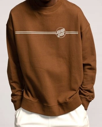 Santa Cruz Opus Dot Stripe Crew pánská mikina hnědá, velikost S