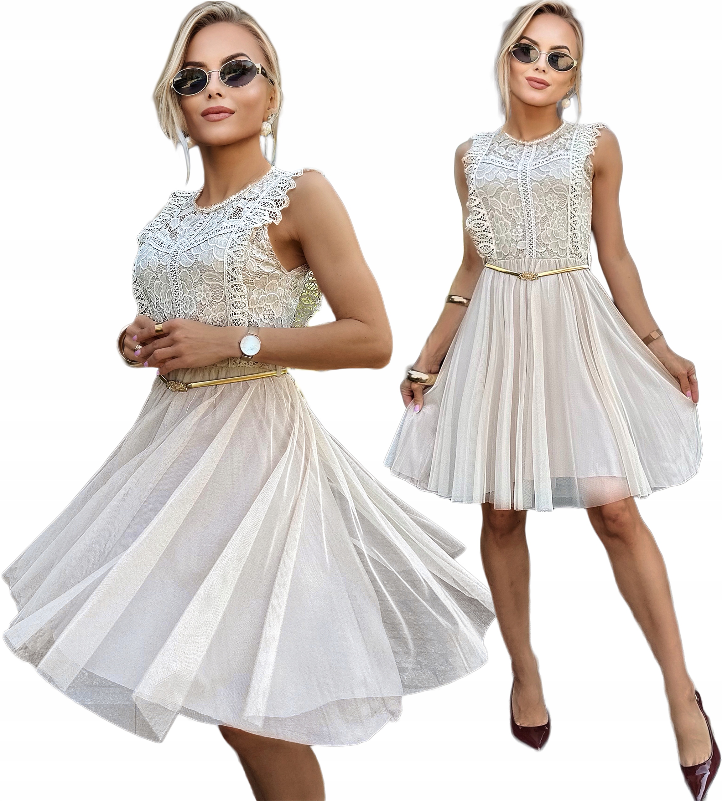 Elegantní Šaty Dámská šifonová krajka svatební hostina Ariella