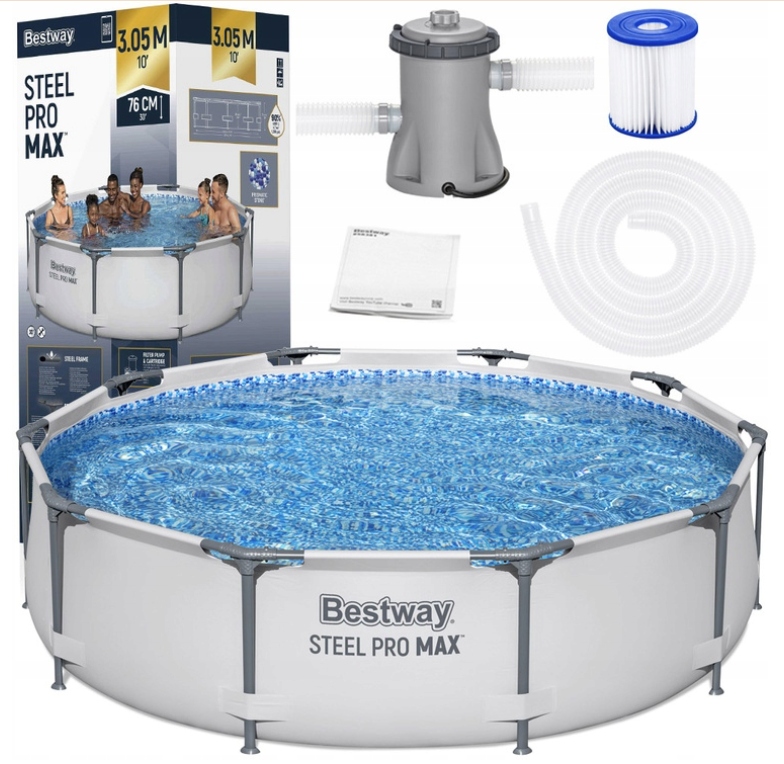 Okrúhly záhradný bazén 305 x 76 cm Bestway 56408 filtračná pumpa Max
