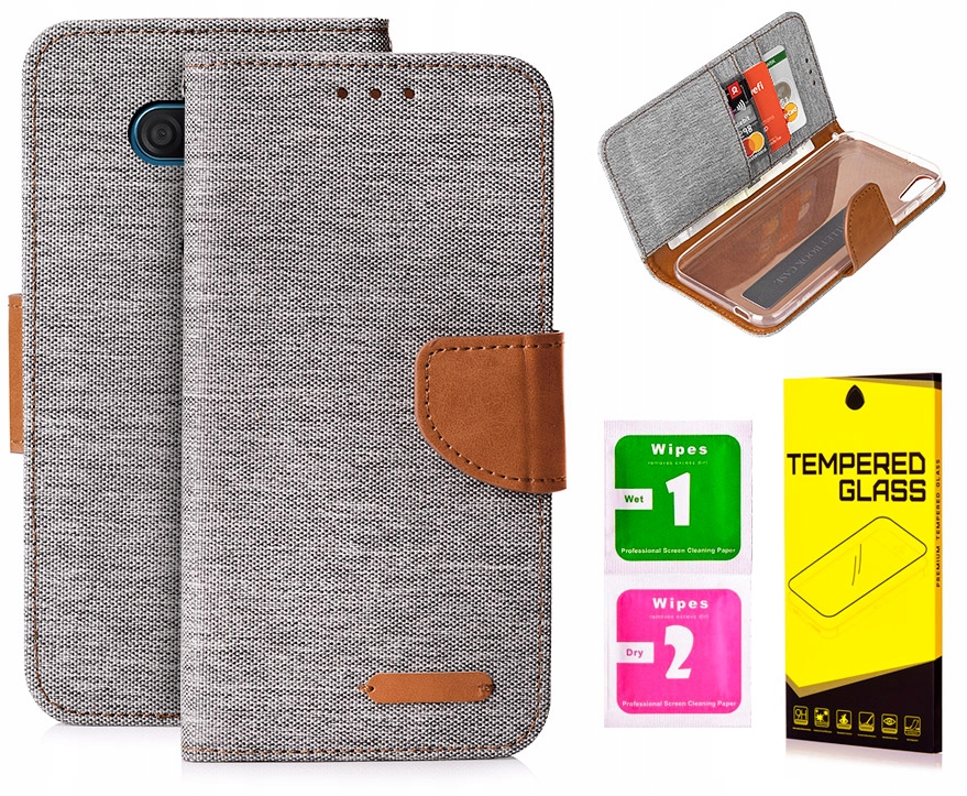 

Etui Portfel Canvas do Lg G8S ThinQ Szkło