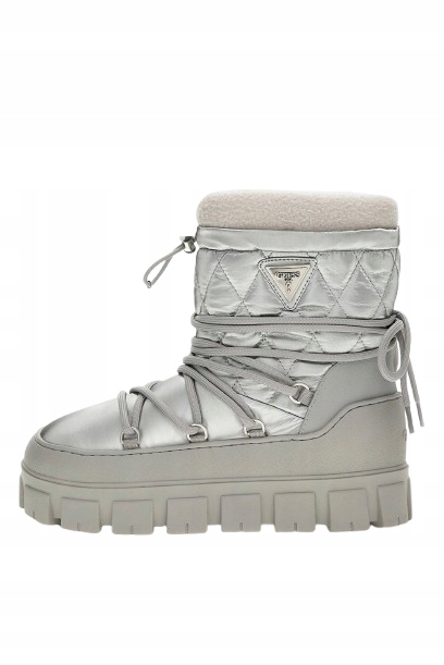 Guess Stříbrné Sněhule S Prošíváním A Kožešinou 37 Gnh