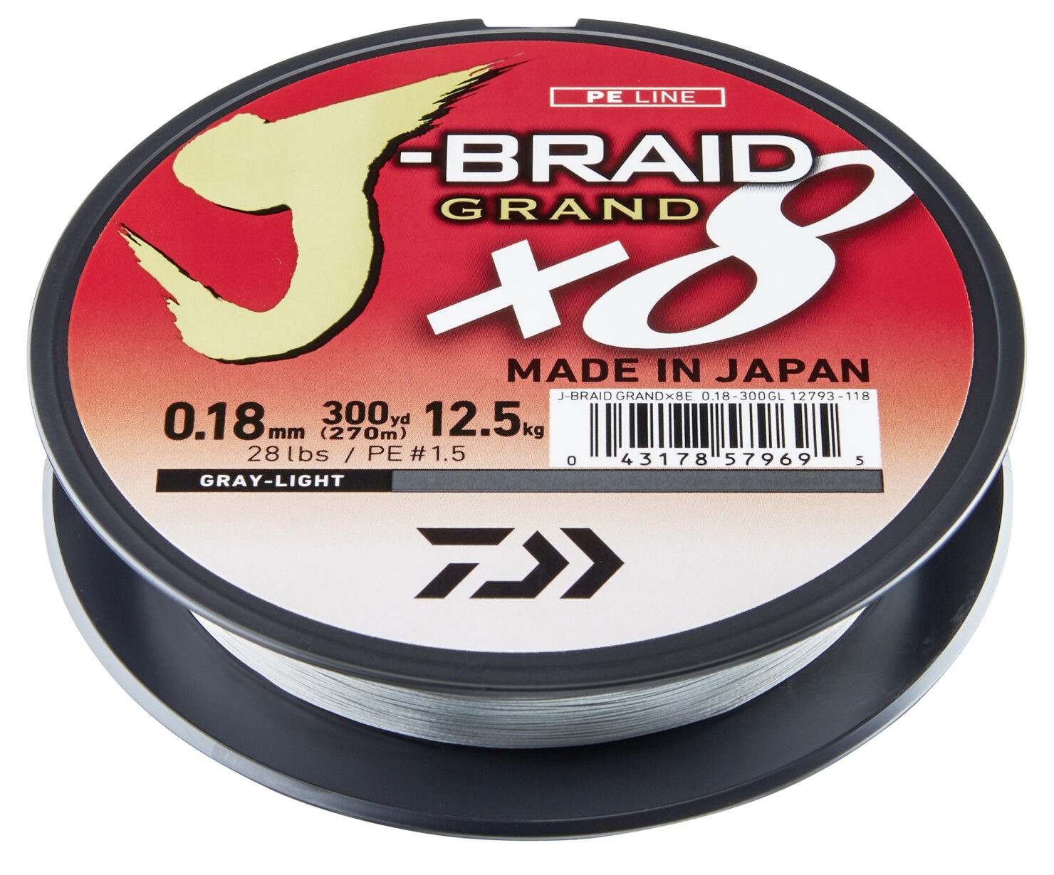 Plecionka Daiwa J-Braid Grand x8 0,13mm/8,5kg/135m Gray-Light