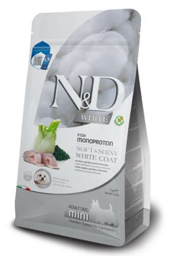 Levně N&d White Dog Mořský Okoun, Spirulina & Fenykl Mini 2KG