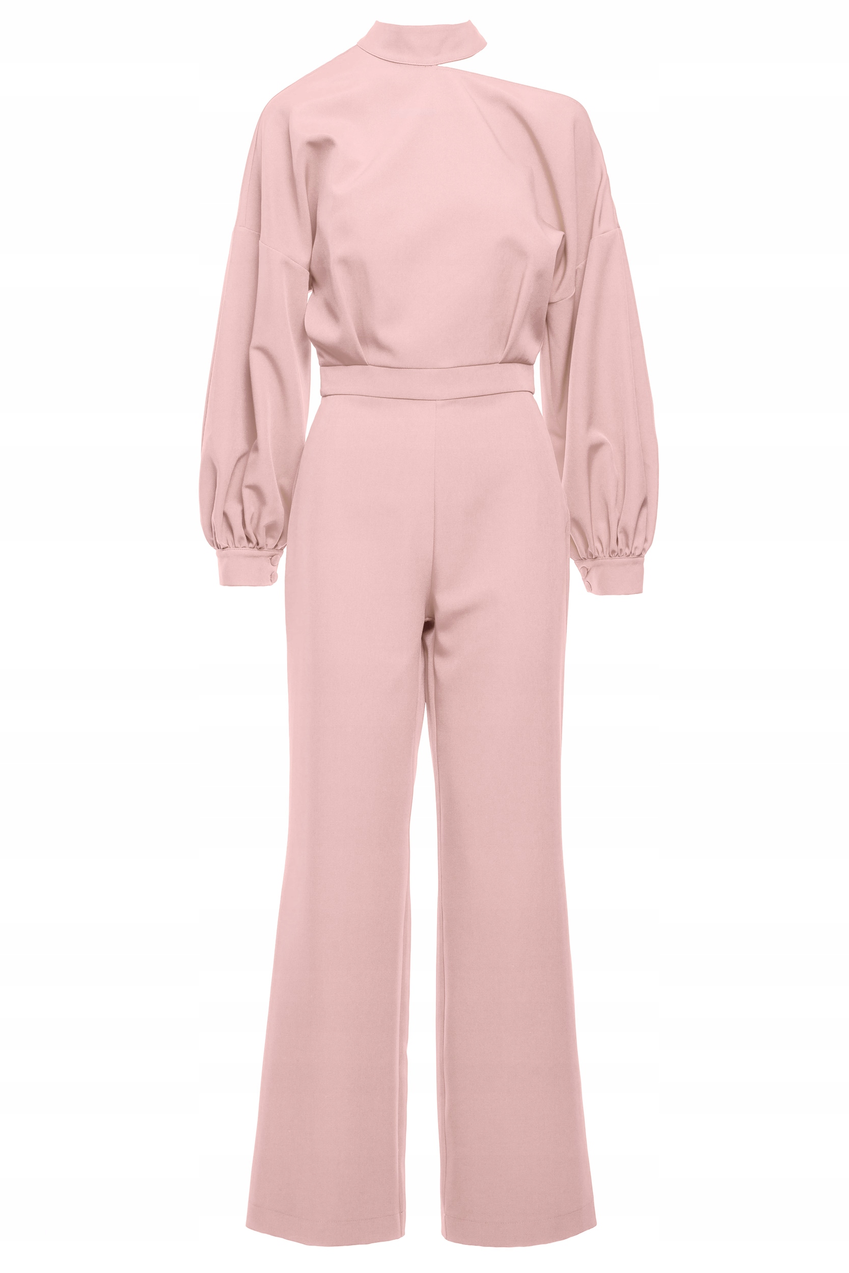 ELEGANCKI DAMSKI KOMBINEZON KOBIECY DŁUGIE NOGAWKI PIĘKNY PUDROWY M 38 Kolor różowy