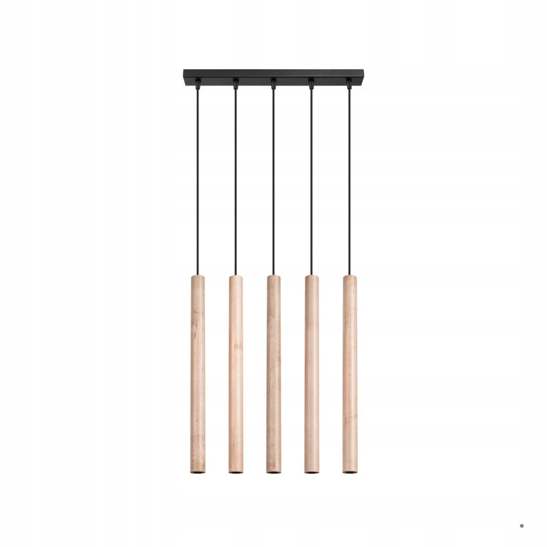 Lampa wisząca Pastelo 5L drewno Sollux Lighting