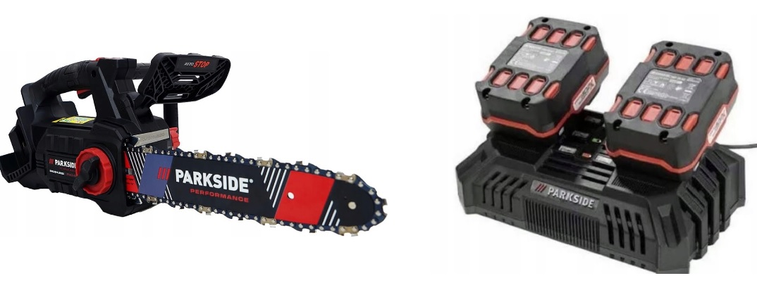 Parkside Performance piła łańcuchowa Ppaks 40-Li 40V 2 x 4Ah i Ładowarka