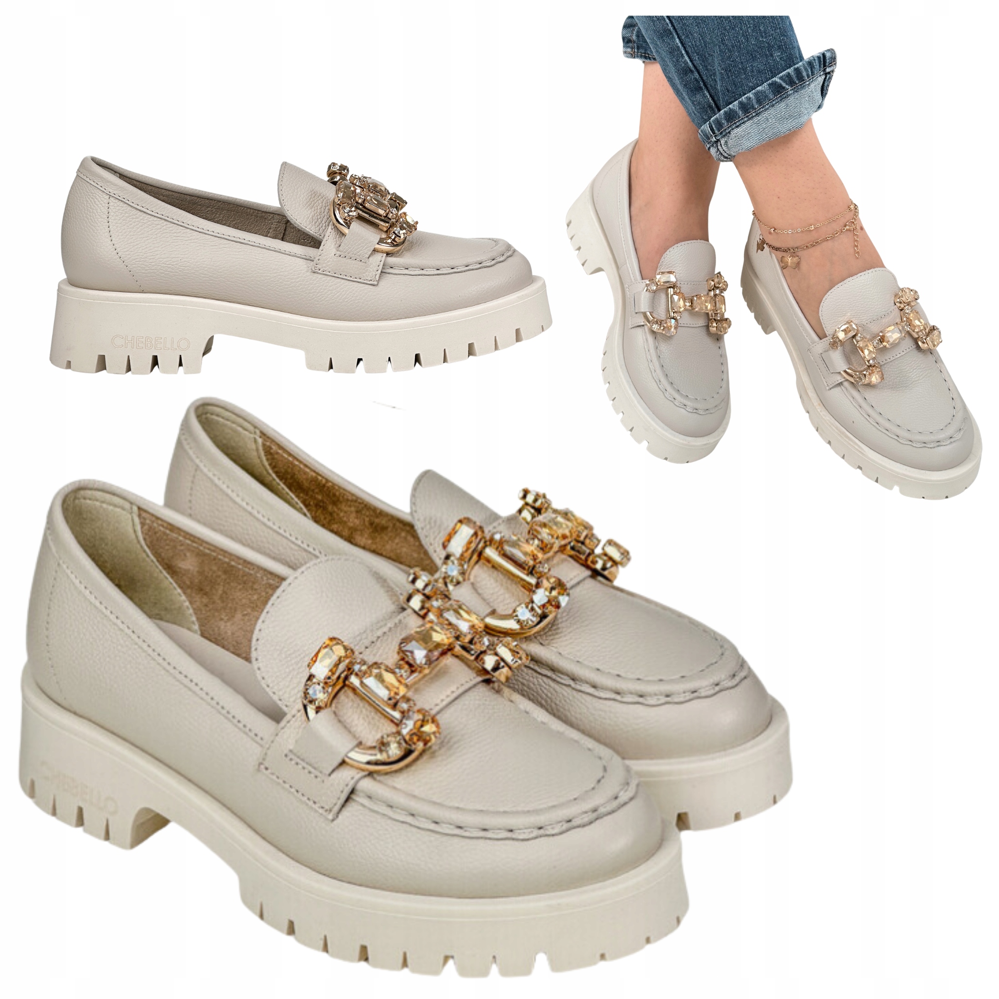 Dámské mokasíny CheBello 37 Módní Loafersy 4369 Polobotky Boty