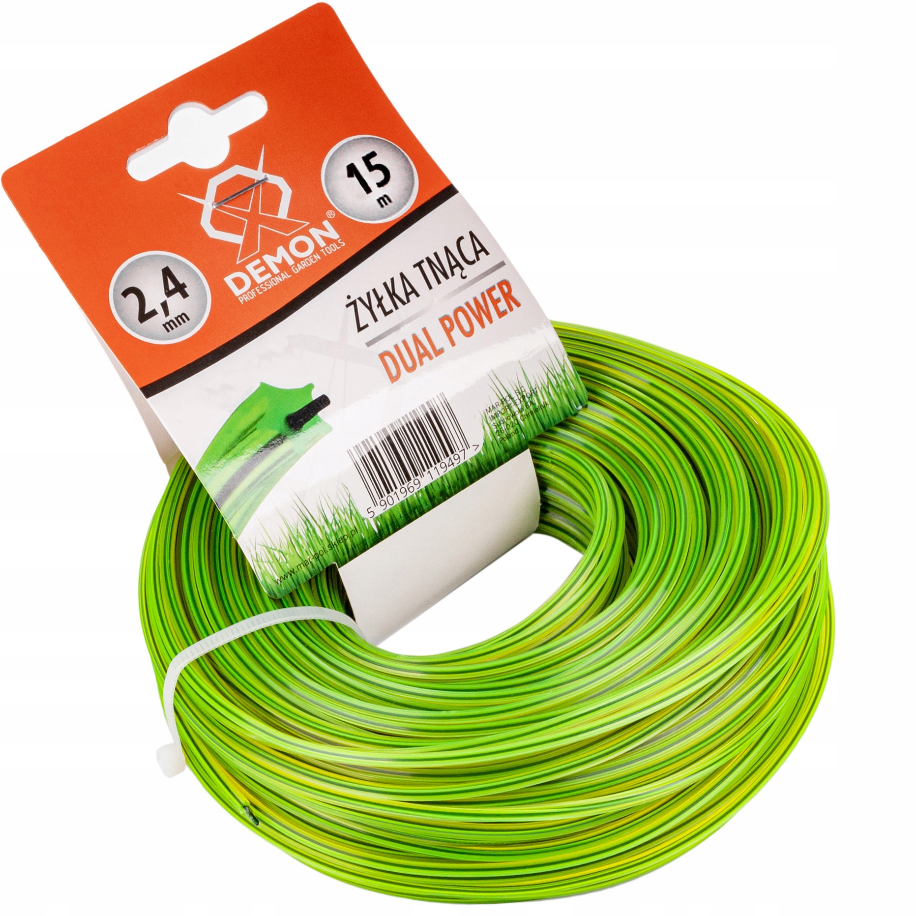 ŻYŁKA TNĄCA DO GŁOWICY KOSY SPALINOWEJ ZBROJONA Z DRUTEM 15M 2,4 GWIAZDKA Typ inny