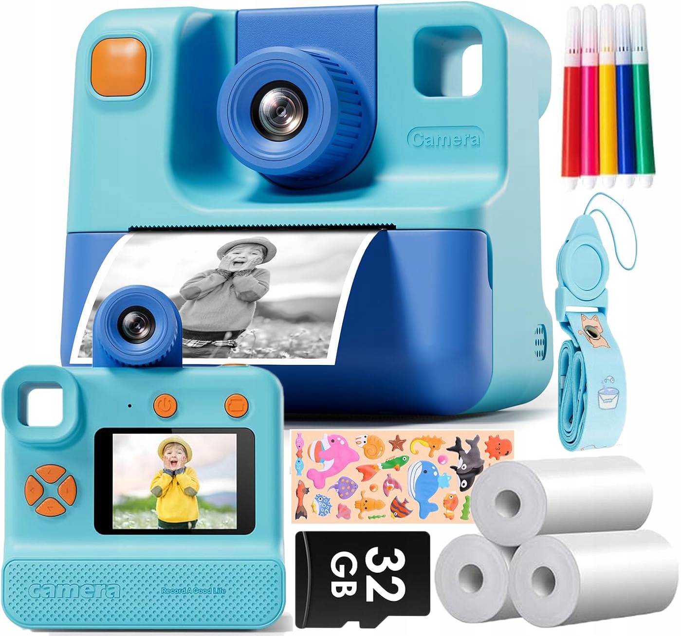 Instantní Digitální Fotoaparát Pro Děti 3 Kolečka 32G Karet