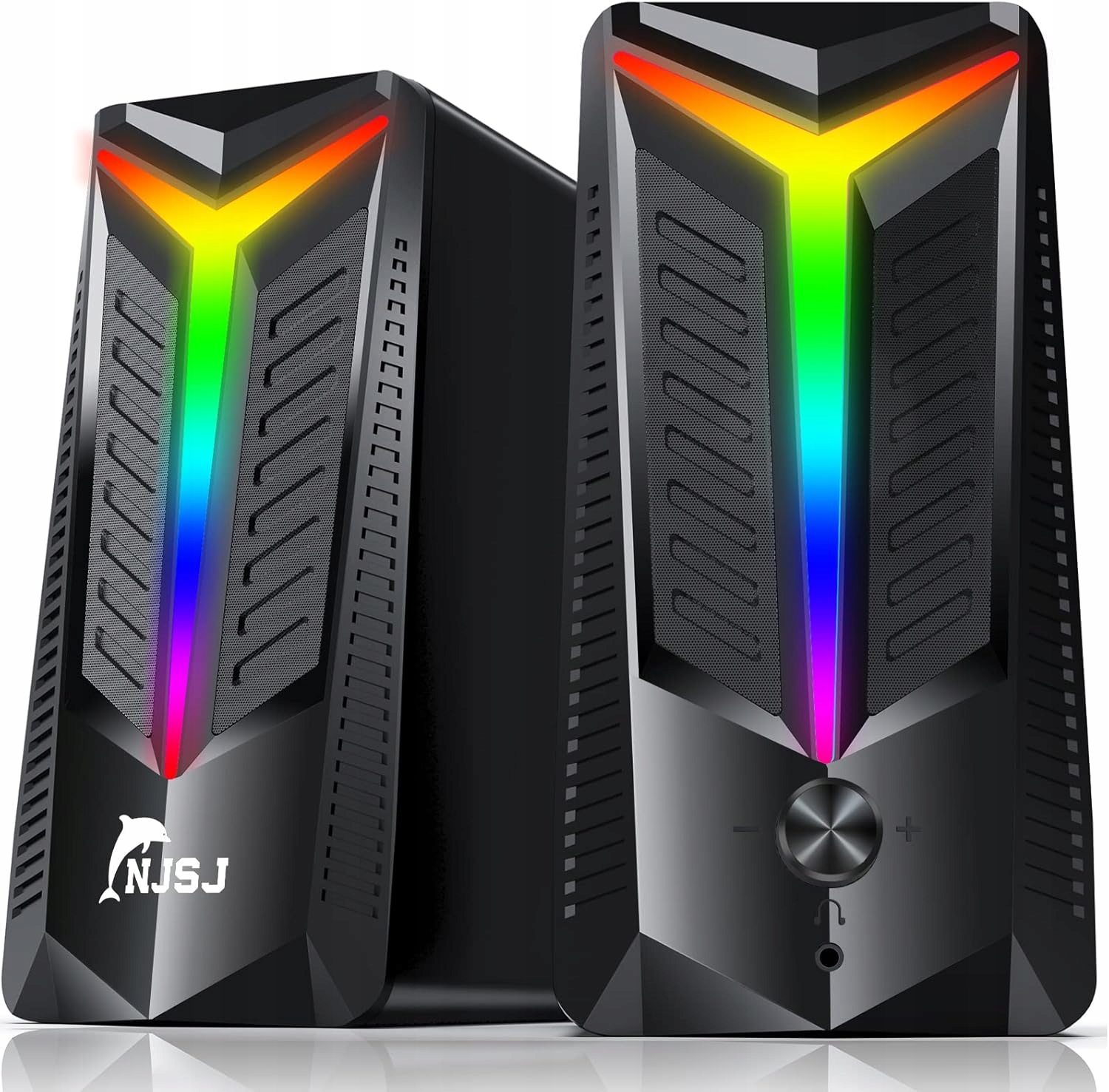 ZESTAW GŁOŚNIKÓW KOMPUTEROWYCH RGB GAMINGOWE NJSJ H100 USB 5WX2