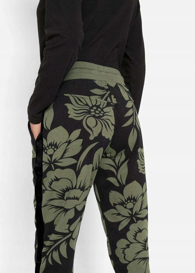 42 Bonprix WW CZARNO-ZIELONE SPODNIE DRESOWE Marka Bonprix