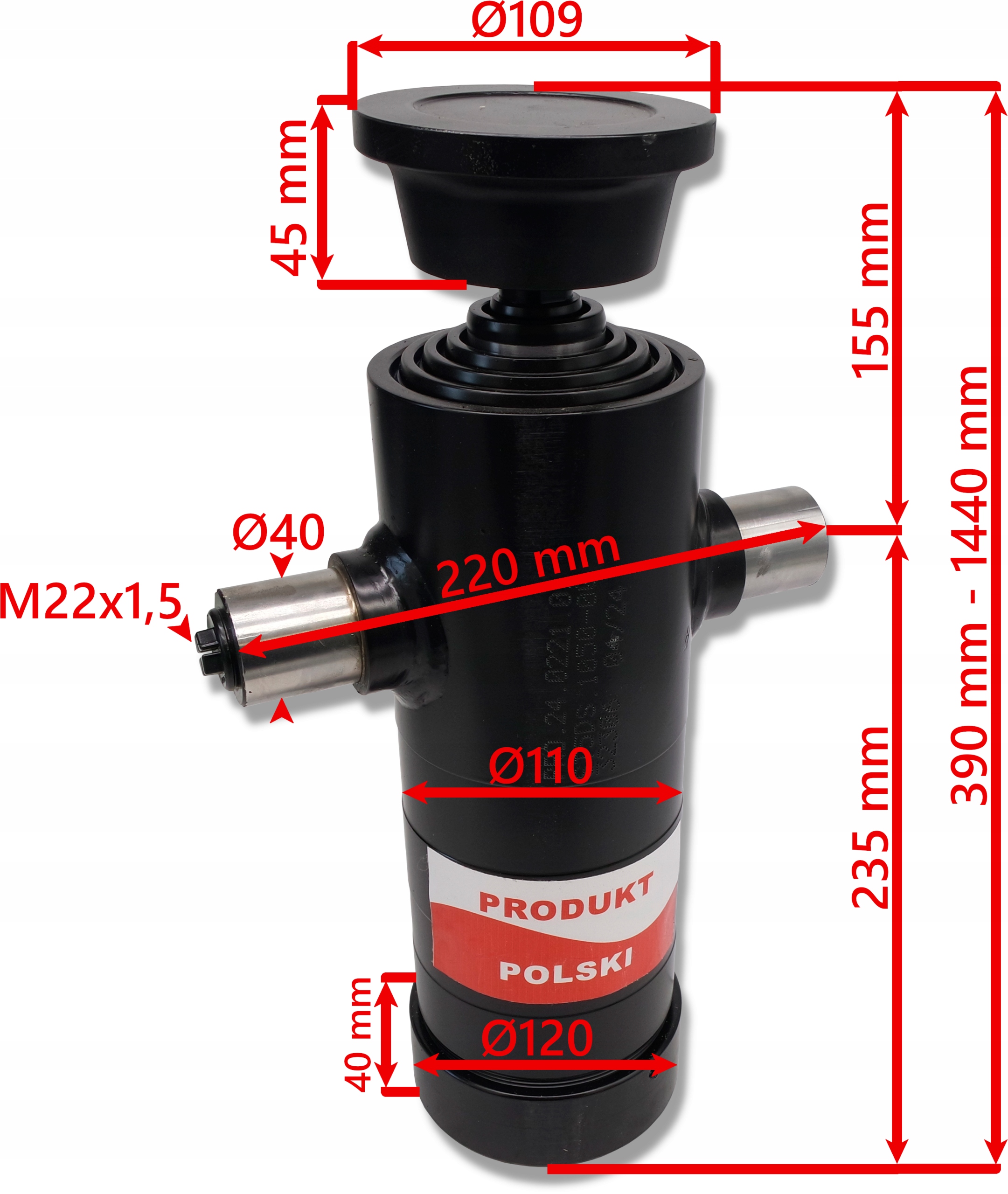 Zestaw hydrauliczny wywrotu 3,5 m 1050 Producent części SM-G