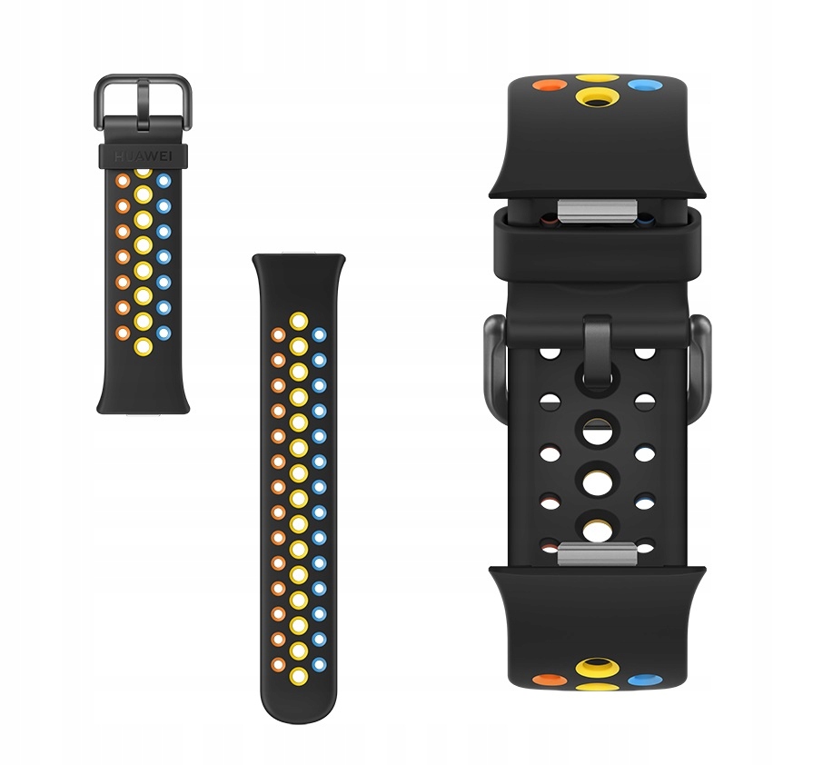 Pasek Huawei do Huawei Watch Fit 3 20mm czarny wielokolorowy