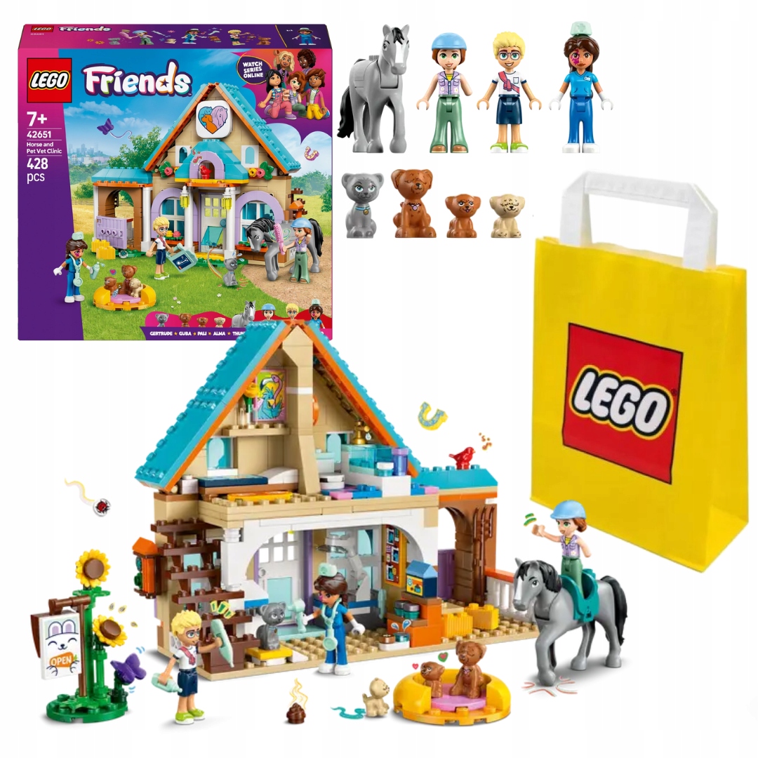 Lego Friends 42651 Kůň a léčebna pro zvířata Veterinář Zvířata Stáj