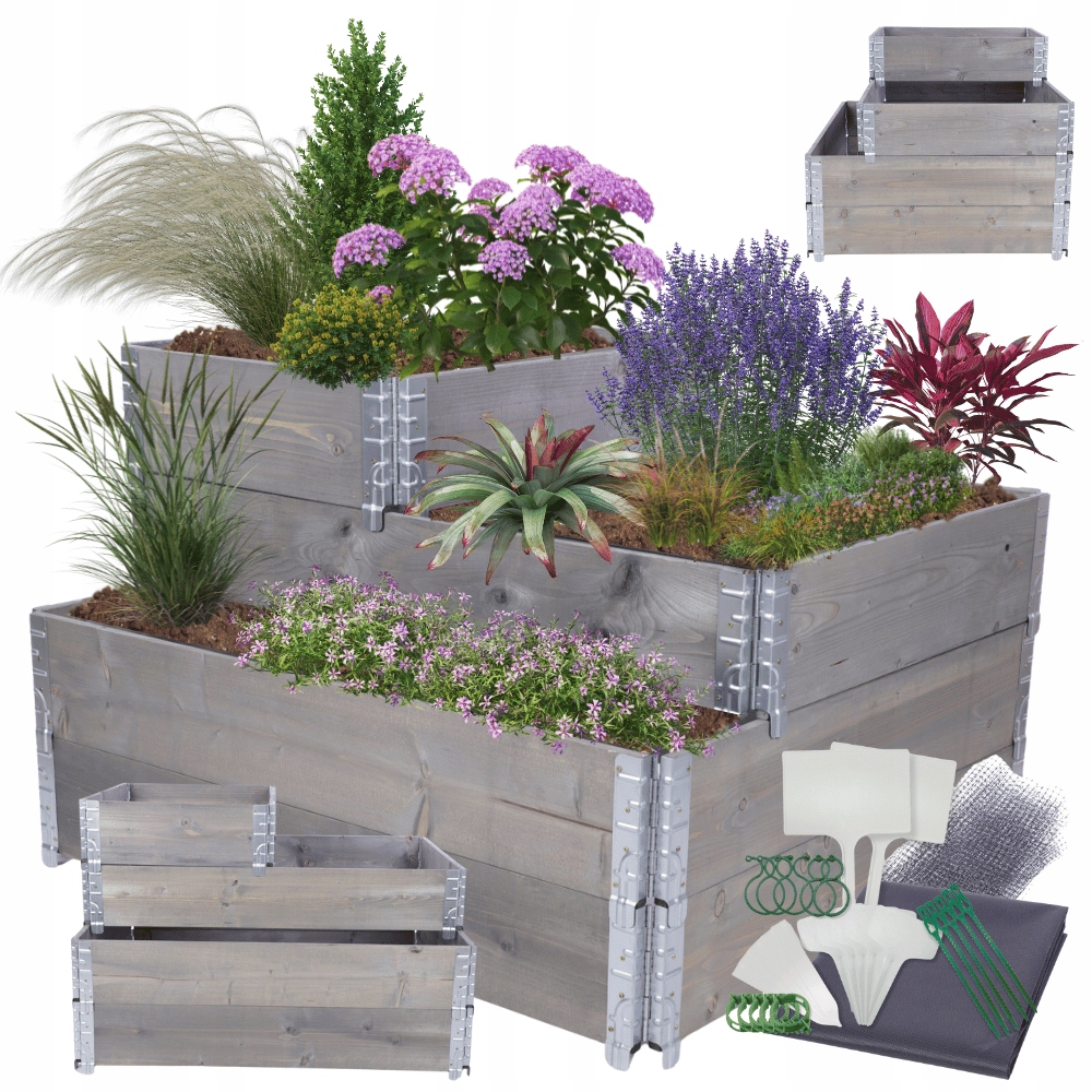 Vyvýšený kaskádový záhon regulovatelný pařeniště velká impregnace 60x120x100