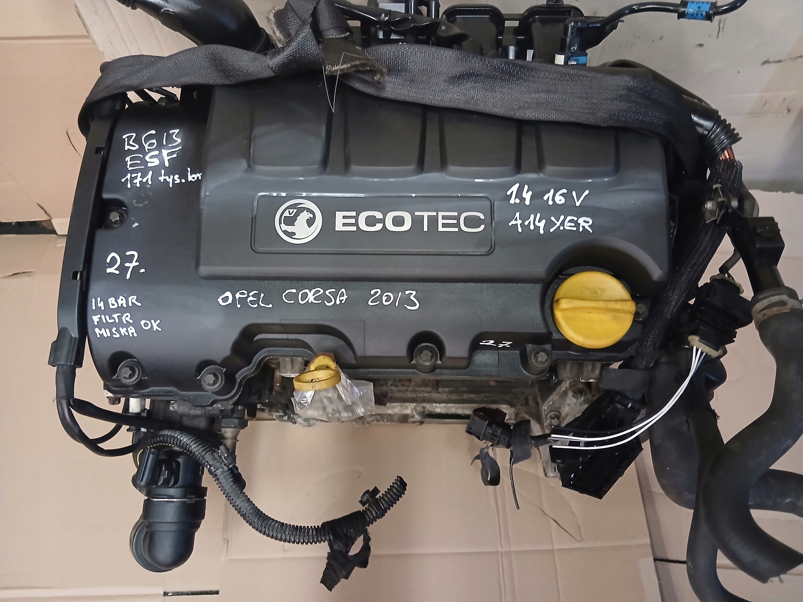 OPEL ASTRA MERIVA 1.4 16V 2013 A14XER engine complete KPL 171 TYS KM