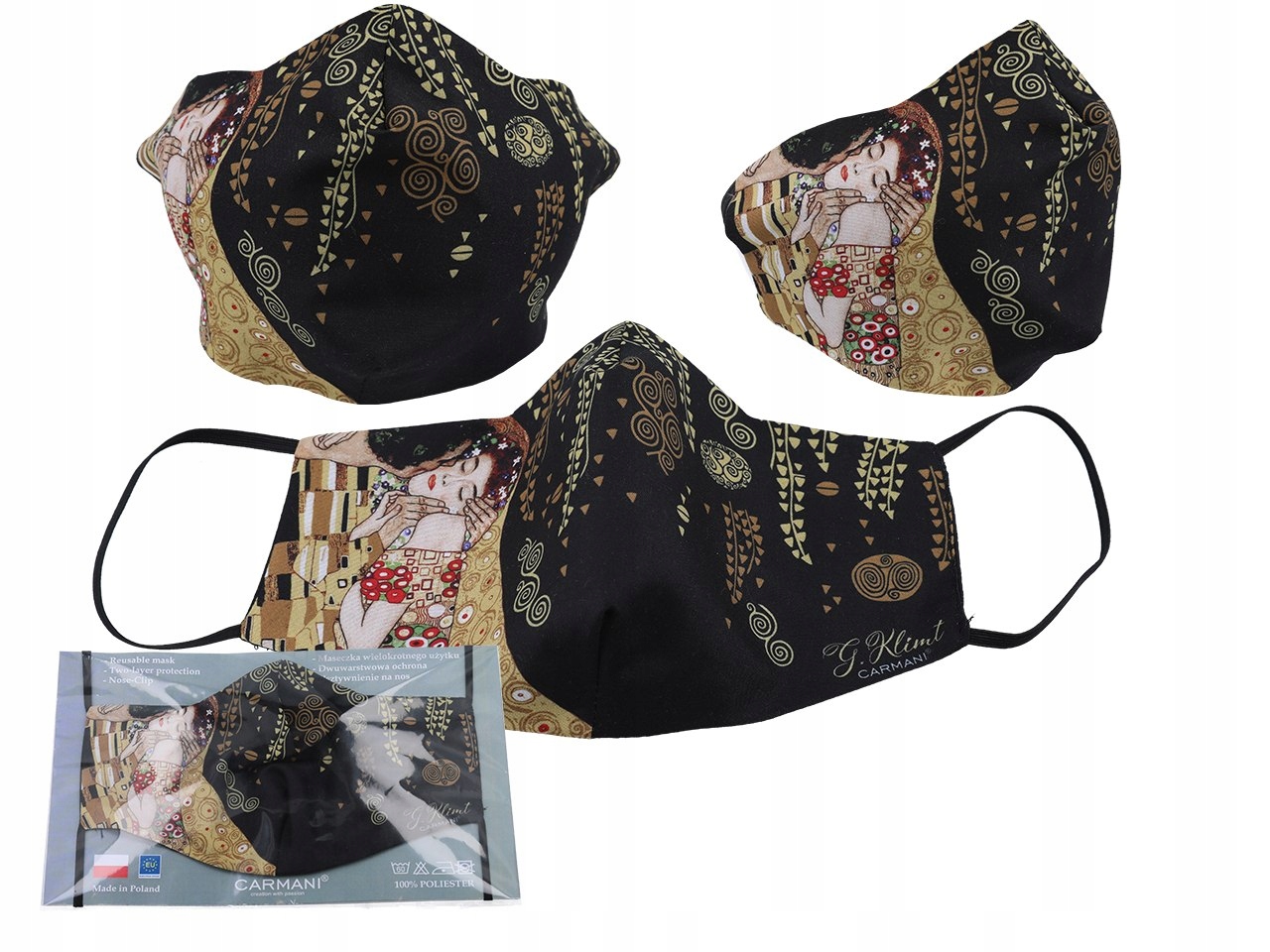 

Maseczka wielokrotnego użytku Gustav Klimt kiss