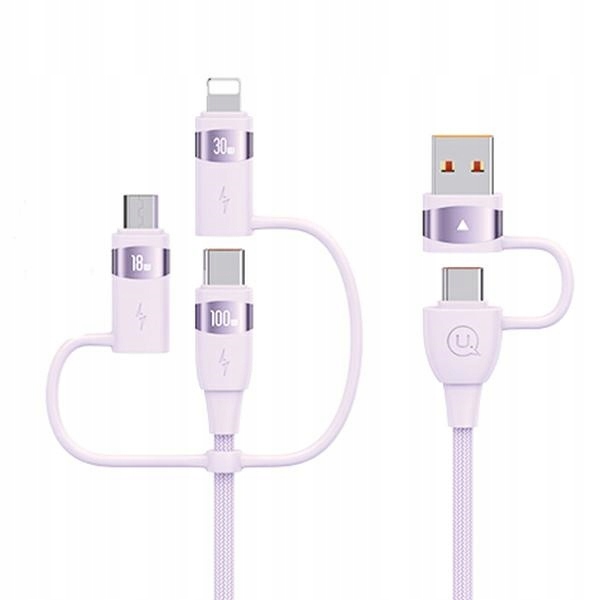 Usams Zestaw Kabli 6W1 U85 2XUSB-C Micro Usb Do Lightning Do Telefonów 100W