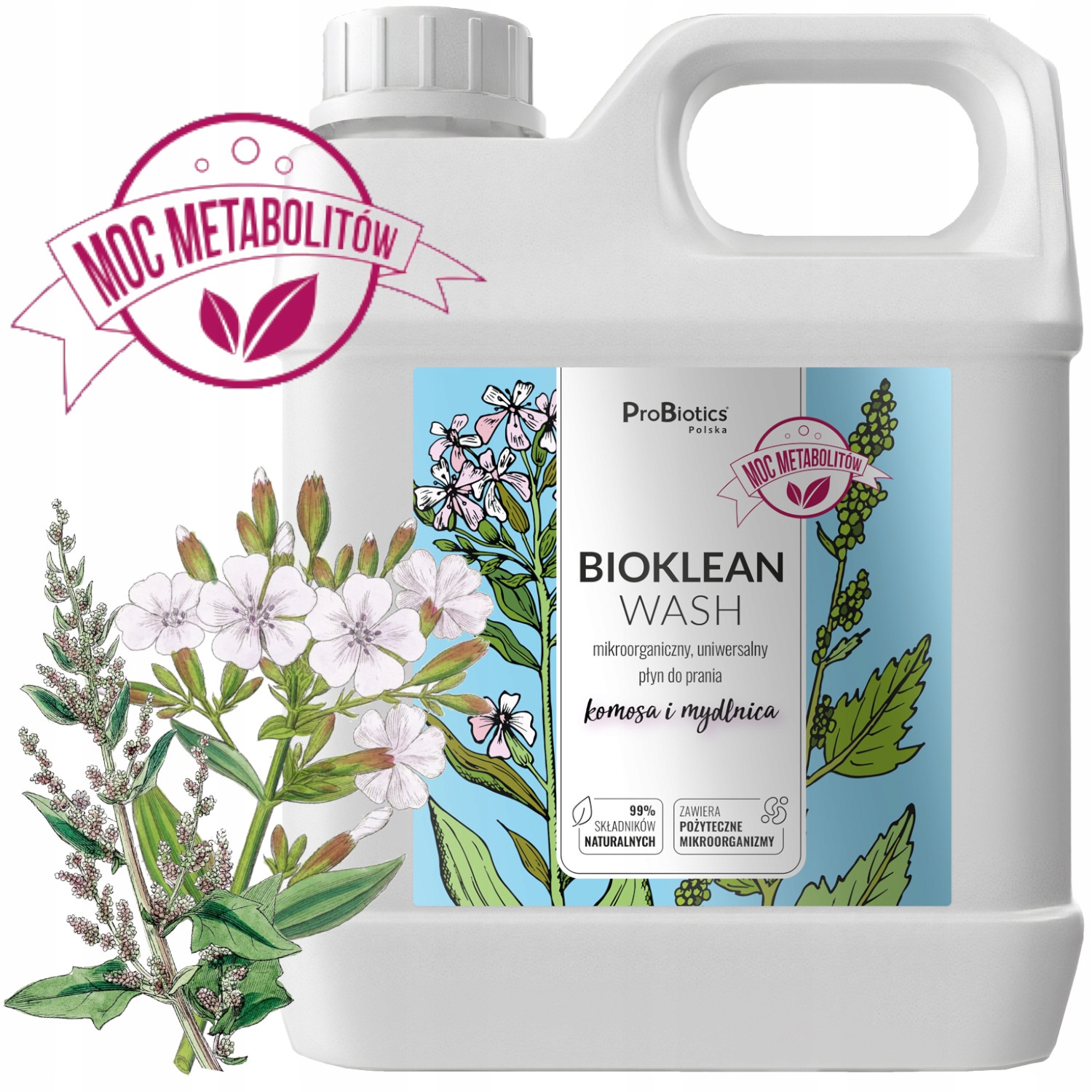 Bioklean Wash 2L Mikroorganiczny Płyn Do Prania Uniwersalny Eko Probiotics
