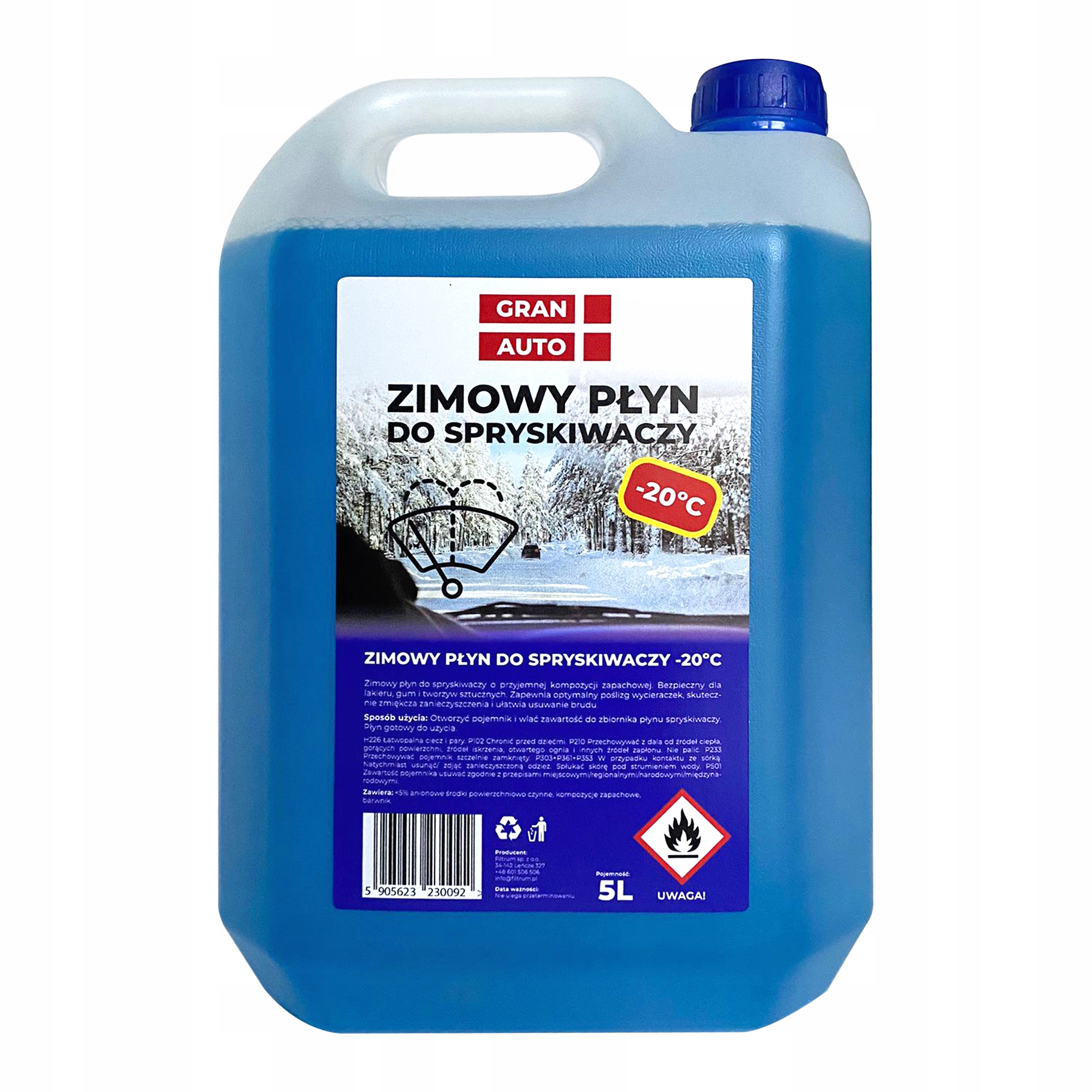 Granauto Zimowy Płyn Do Spryskiwaczy -20C Gotowy Do Użycia Dla Każdego
