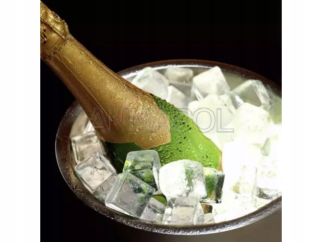 WIADERKO NA LÓD DO LODU POJEMNIK TERMICZNY+SZCZYPCE+ŁYŻKA IMPREZA UPAŁ Seria Stal szczotkowana