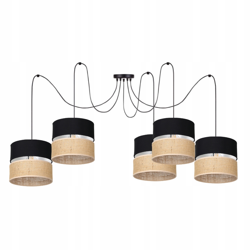 Lustrová Lampa Pavouk Stínidlo Boho Juta Spider