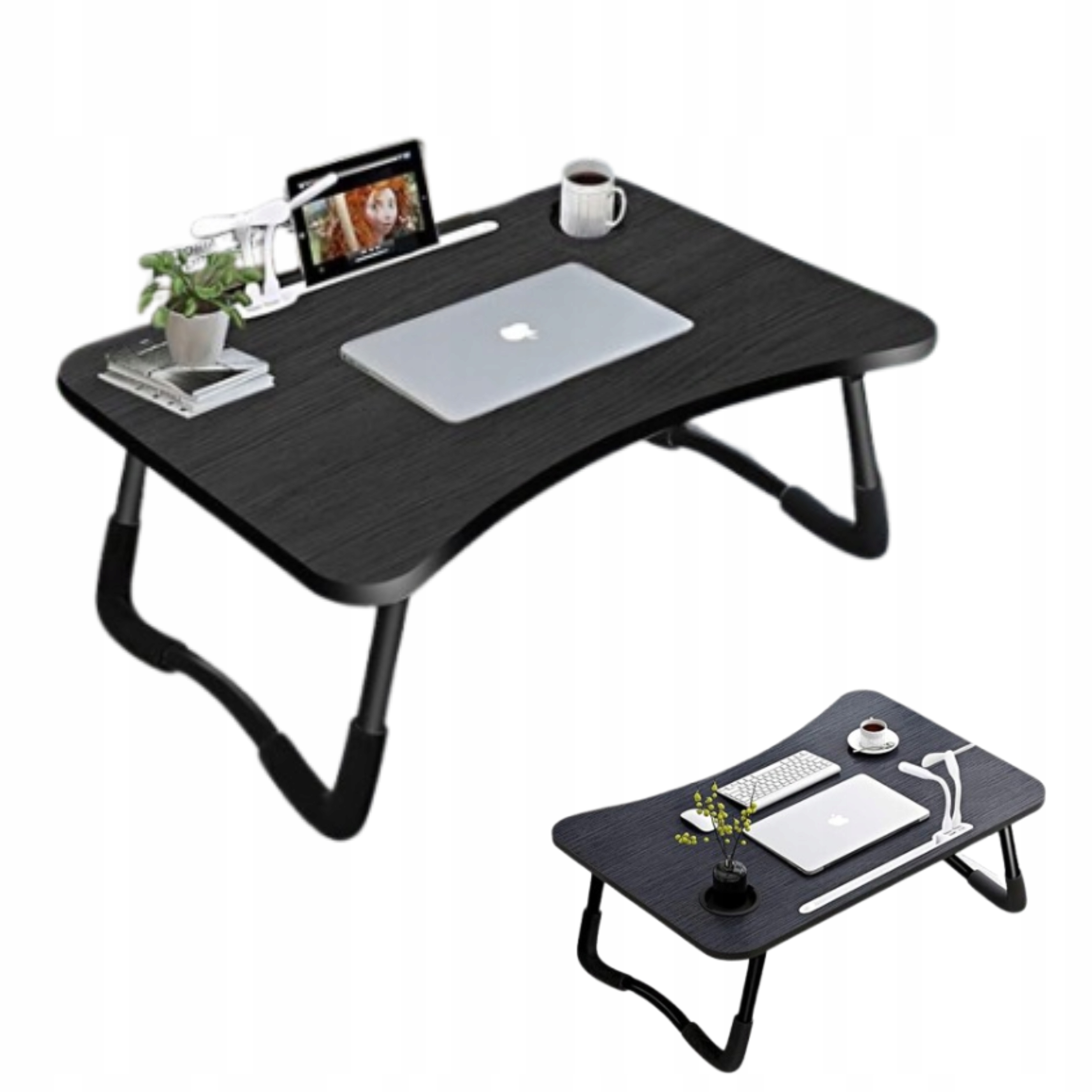 Stolek pro notebook Skládací stojan se 4 Usb porty Lampička a větráček