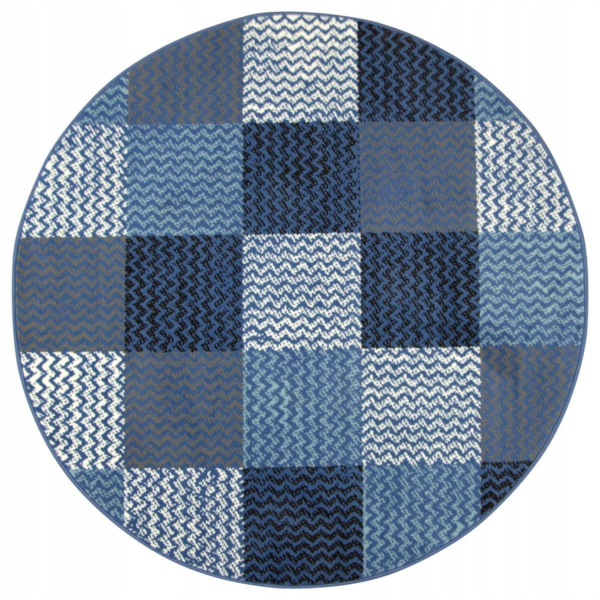 

śr. 140 cm Okrągły Dywan Luna Patchwork Jeans
