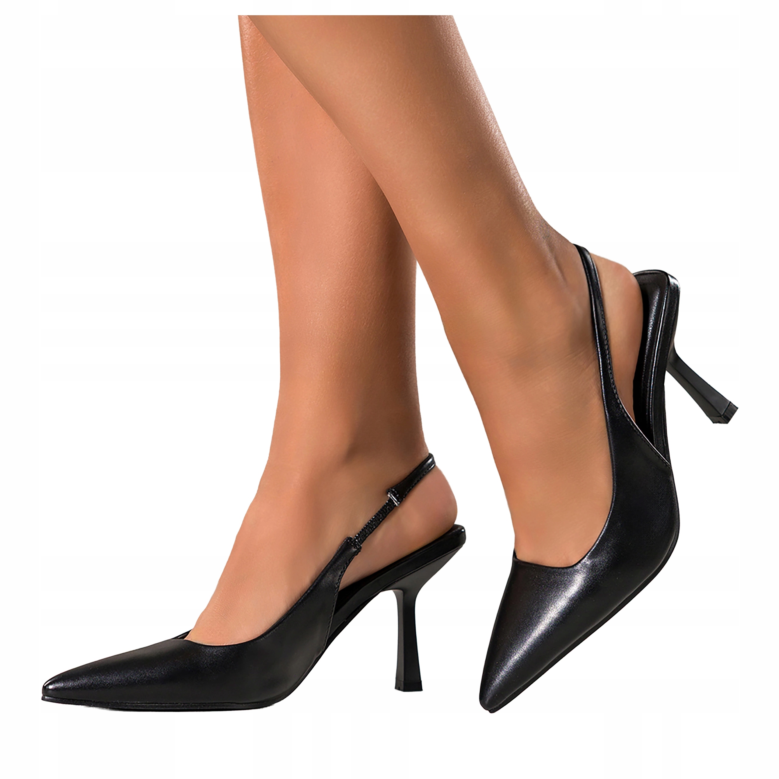 Černé Lodičky Dámské Odhalená Pata Pohodlné Podpatky Sklenička Špilky vel 41