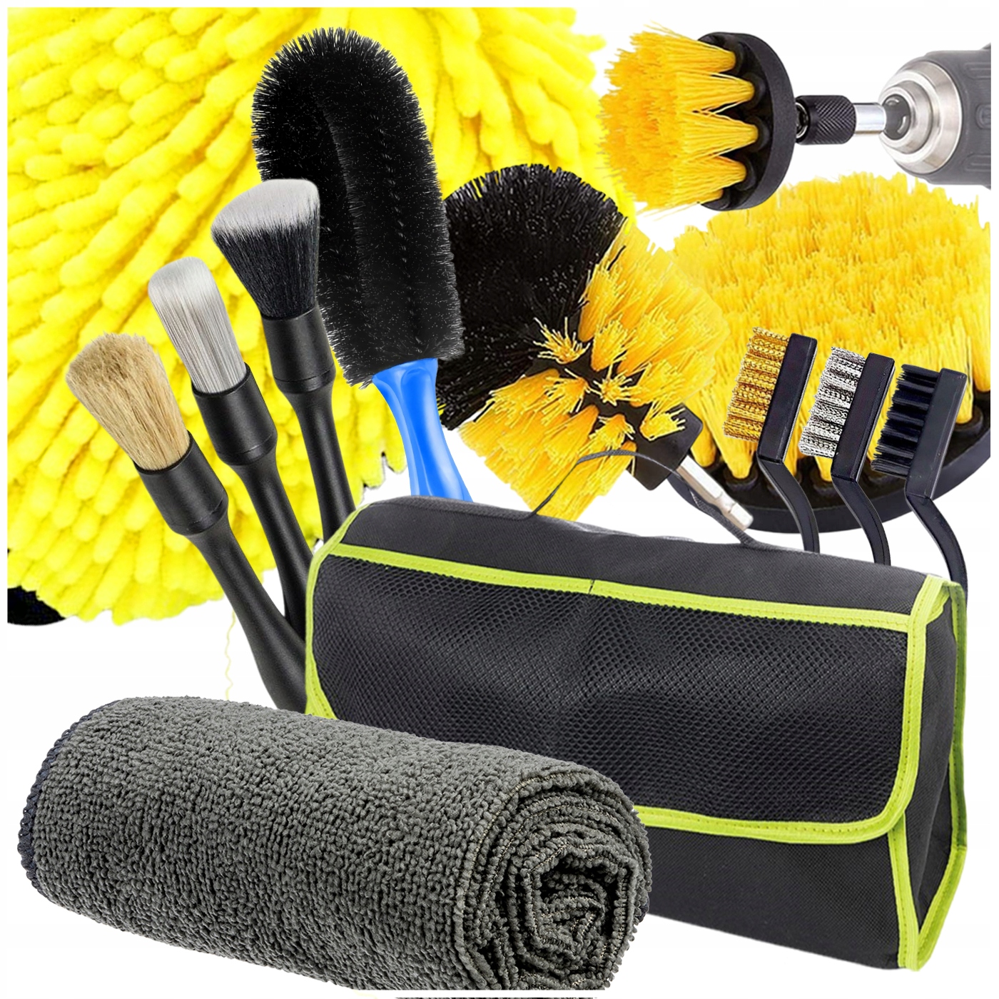 XLL Sada Čistících Kartáčů Na Vrtačku Pro Čištění Auta, Štětce A Kartáče 13 E.