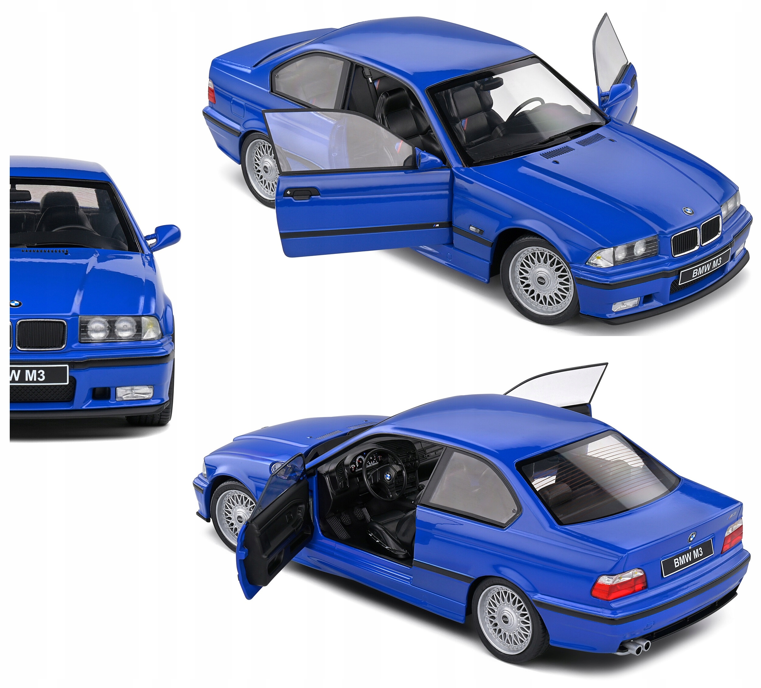 1:18 BMW E36 M3 Coupe Santorin Blue 1996 model metalowy SOLIDO