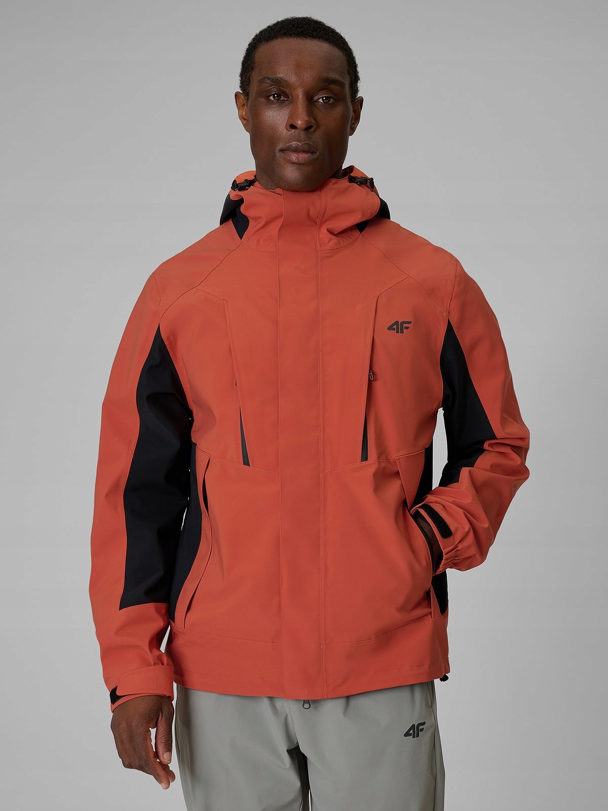 4F Pánská Oranžová Membránová Treková Bunda