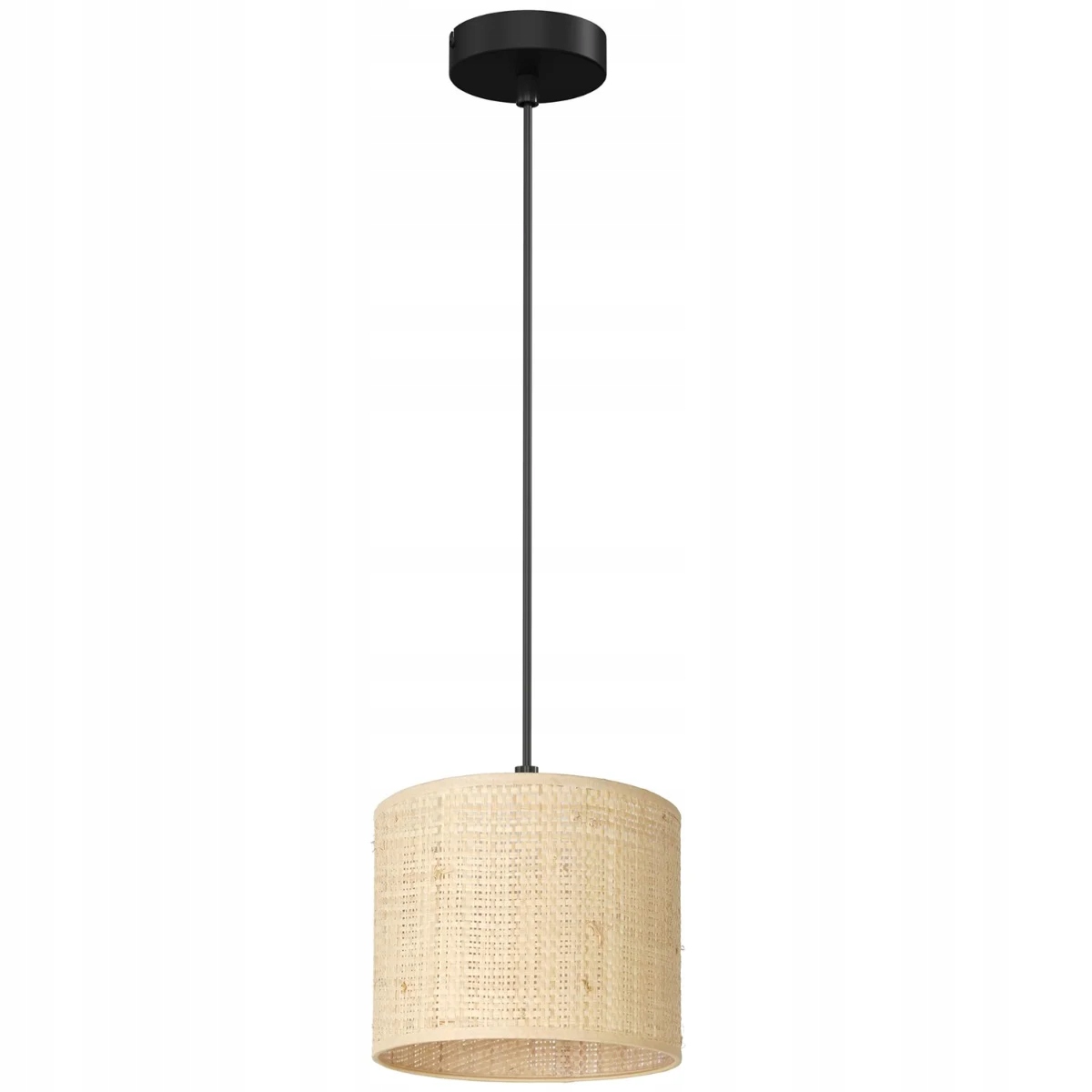 Závěsná ratanová lampa krémová černá Ø 18 cm nad jídelní stůl Luminex