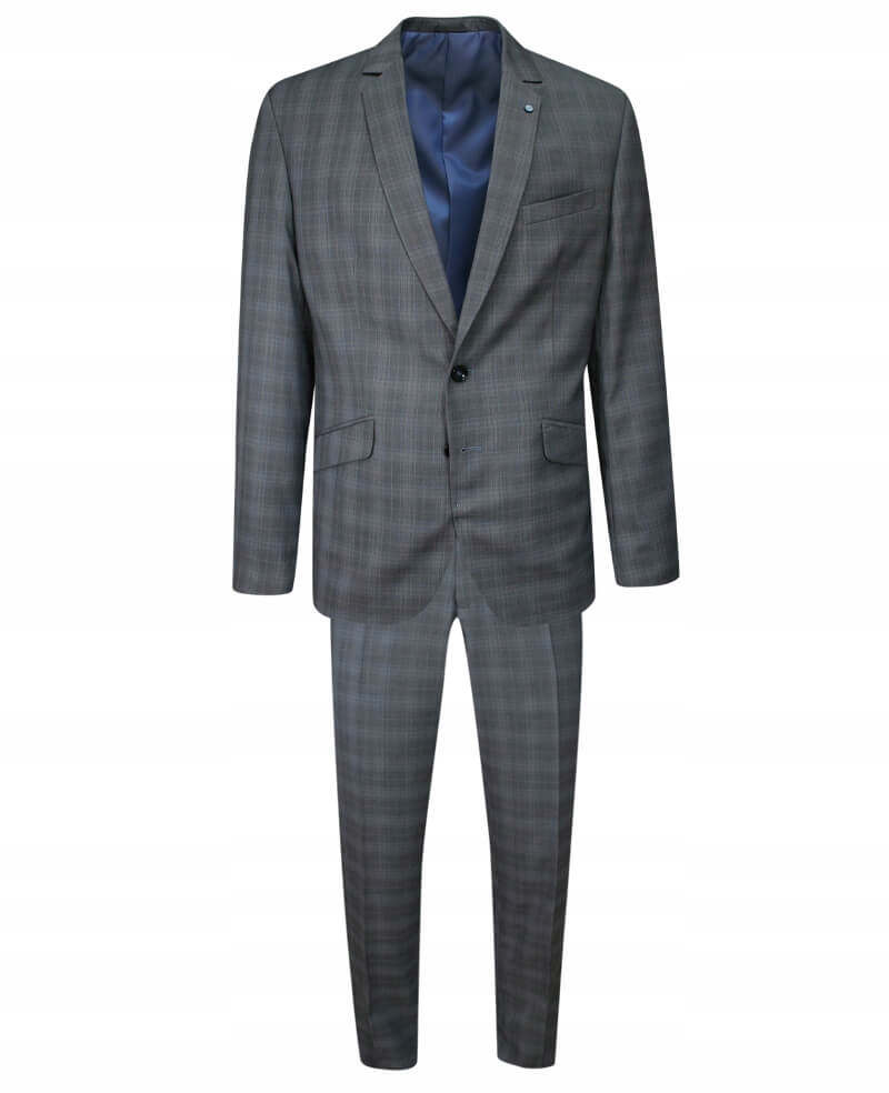 

Szary Garnitur w Kratkę Męski Casino 182/100/86