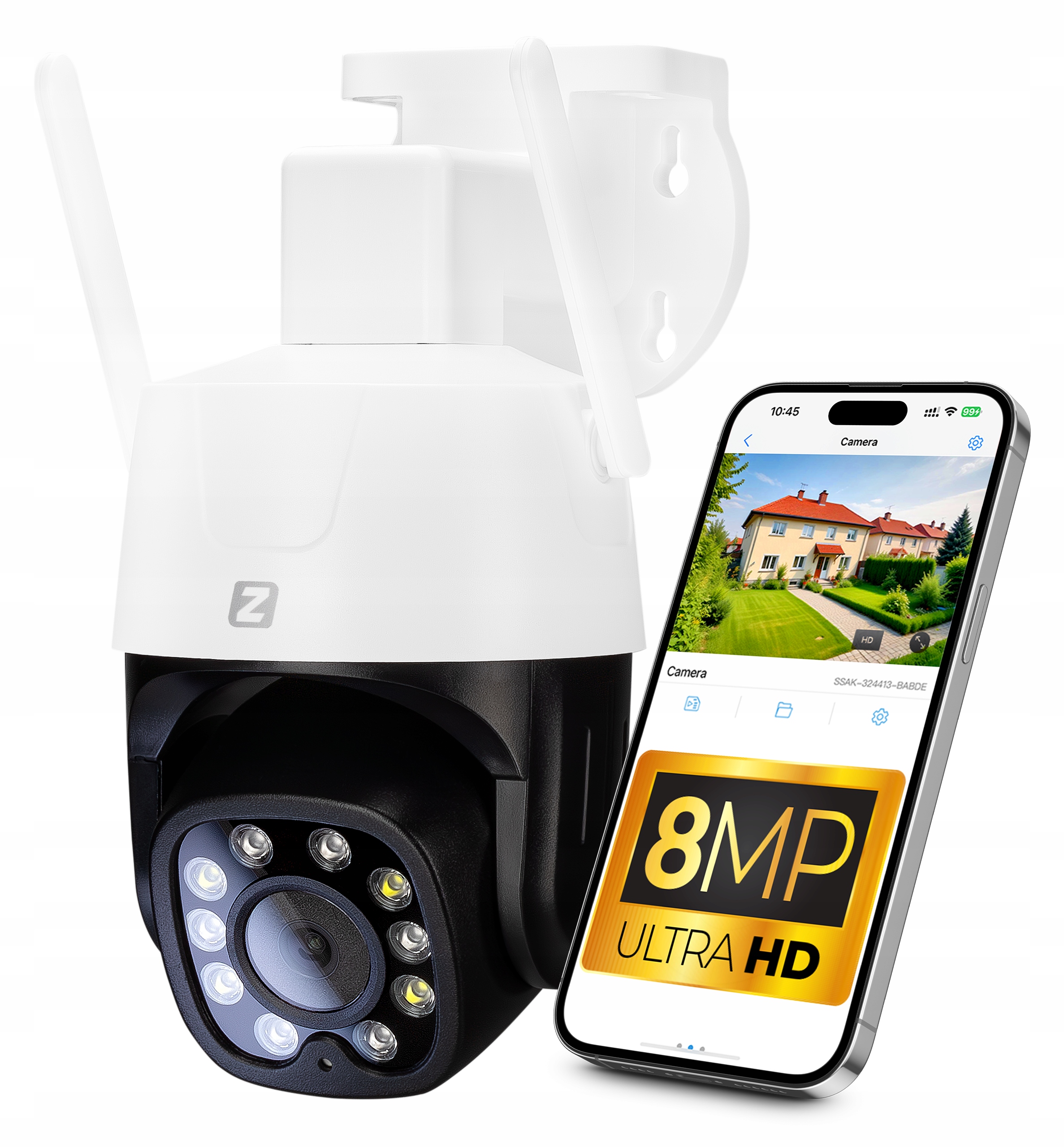 Vonkajšia otočná WiFi kamera 8MPx 8MP 4K Uhd Audio Aplikácia 4XZOOM