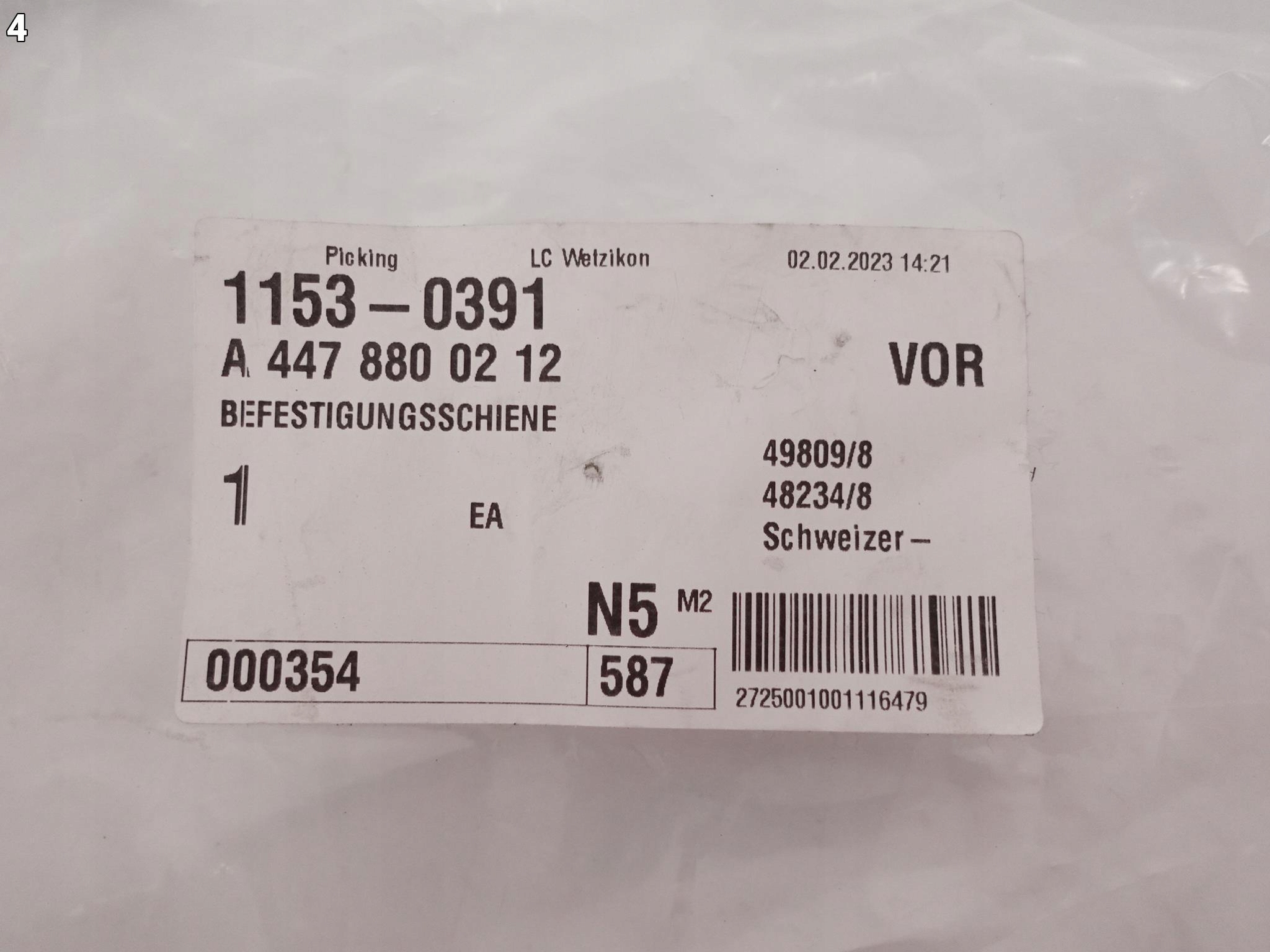 MERCEDES V-KLASA VITO W447 support bumper rear part right