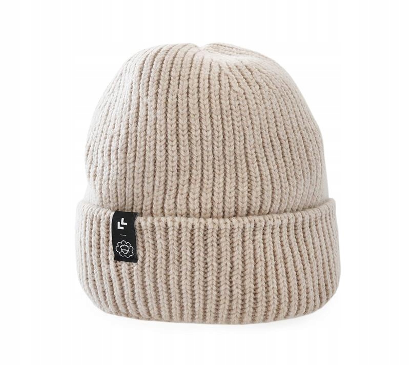 

Lullalove Czapka Zimowa Wełniana Merino Beżowa L