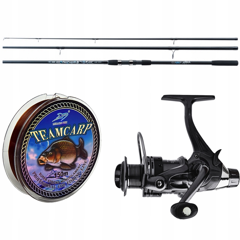 Zestaw Karpiowy na grunt Wędka Karpiówka Jaxon 3,6m kołowrotek wolny bieg