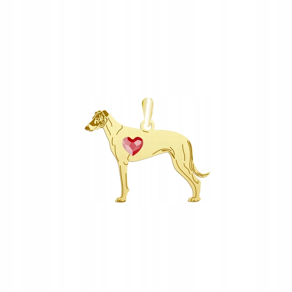 Zlatý přívěsek s psem Uherský chrt 925 Šperky Dárek Gravírování Bonus