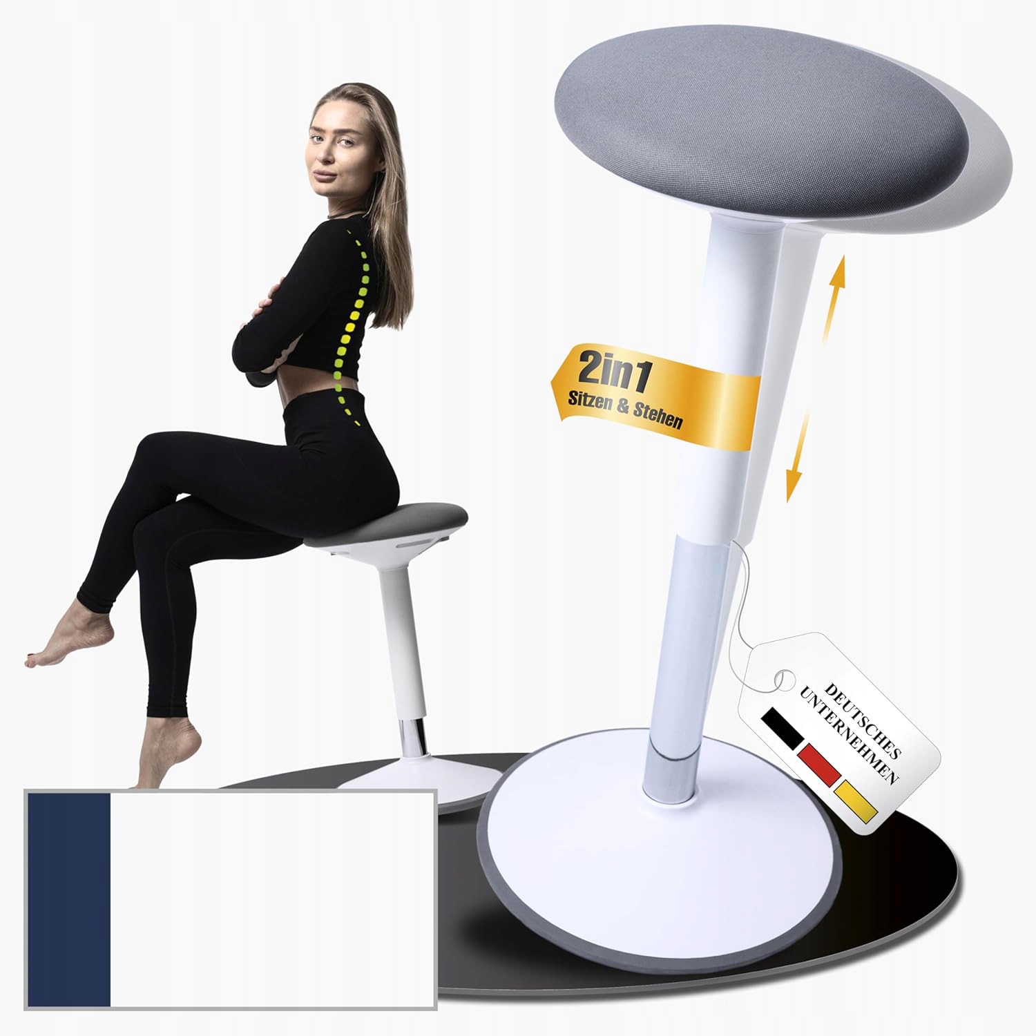 Ergonomicky nastaviteľná kancelárska stolička s protišmykovým vyvážením