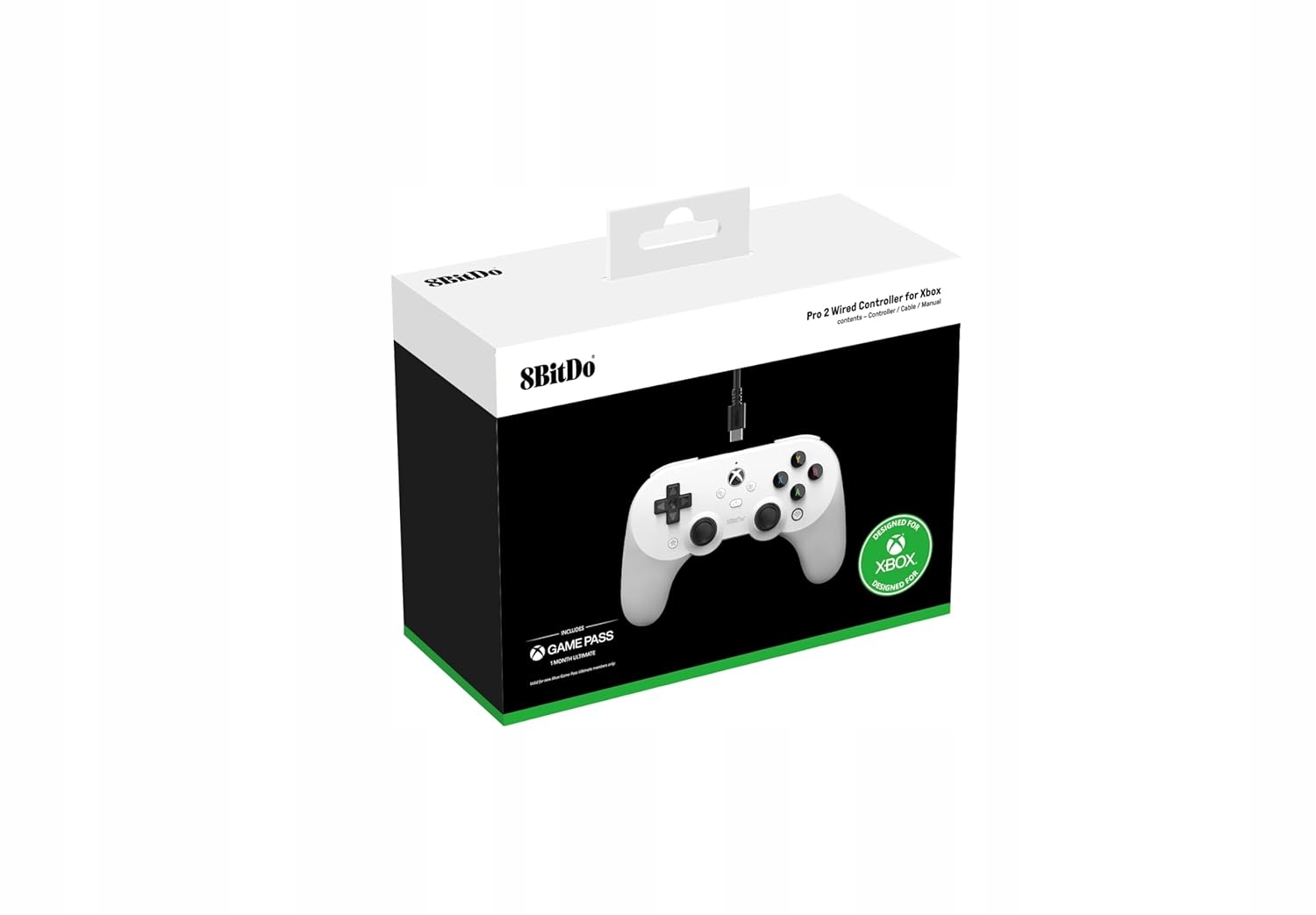 8bitdo Pro 2 v3 Hall Effect Pad Przewodowy Xbox One Series X|S PC White