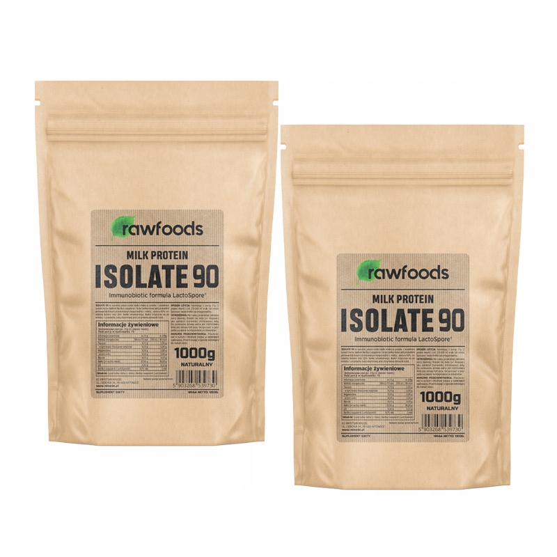 2x Rawfoods Milk Protein Isolate 1000g 90 Proteinový Izolát Mléka Kasein Mpi