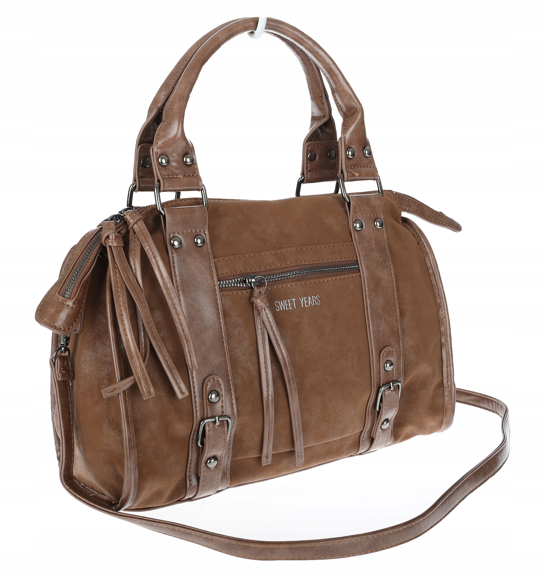 Dámská shopper kabelka kufřík módní taška do školy WS518 Hnědá