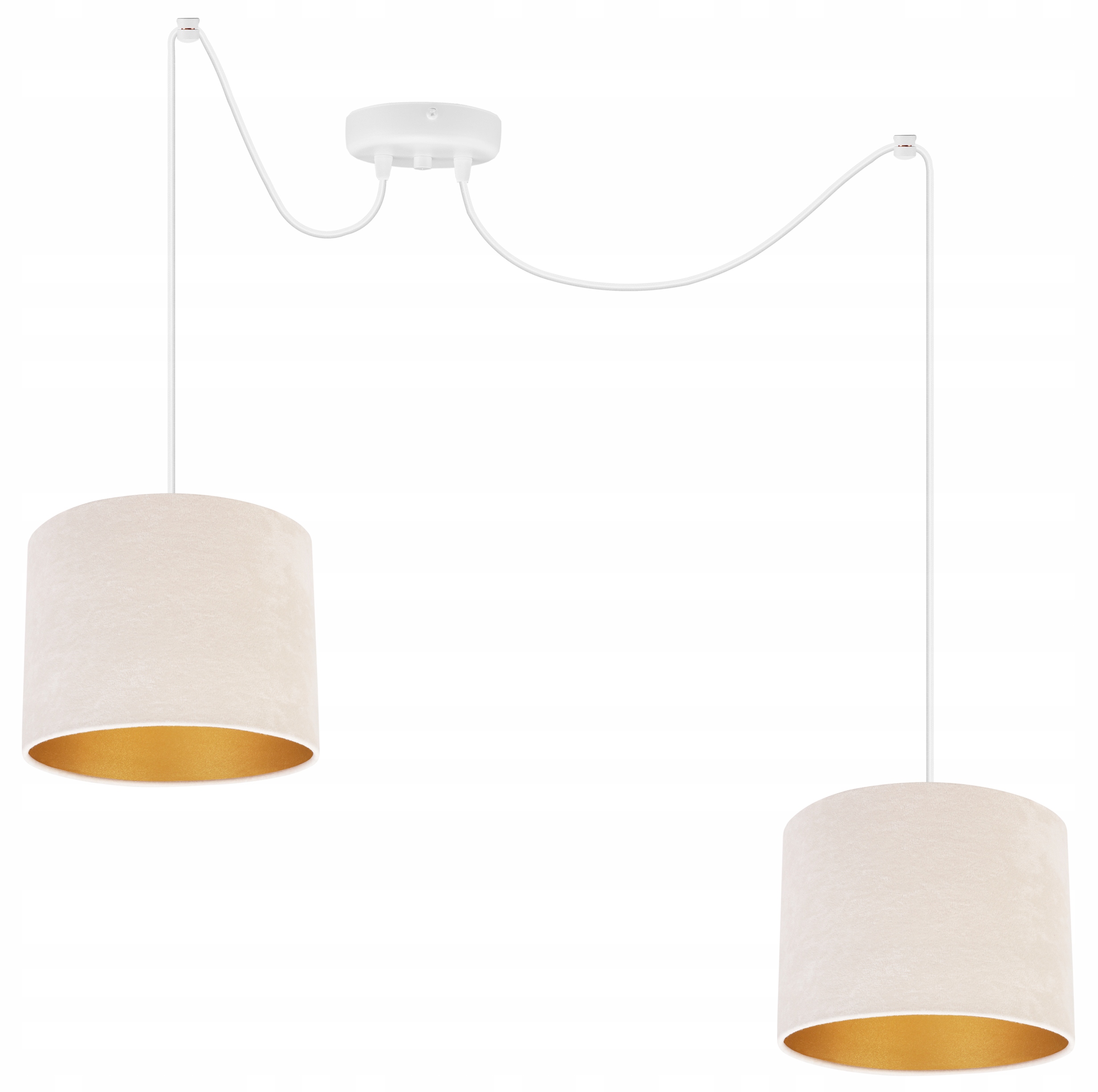

Lampa Wisząca Pająk Złoty Abażur Welur