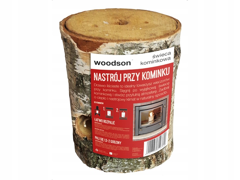 

Świeca kominkowa do kominka nastrój woodson Brzoza