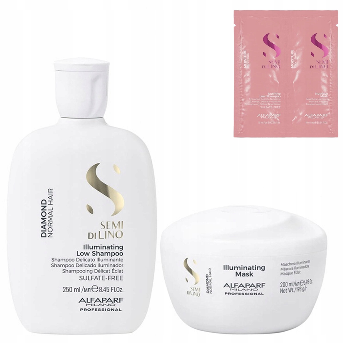 Alfaparf Semi di Lino Diamond sada šampon maska pro rozjasnění vlasů