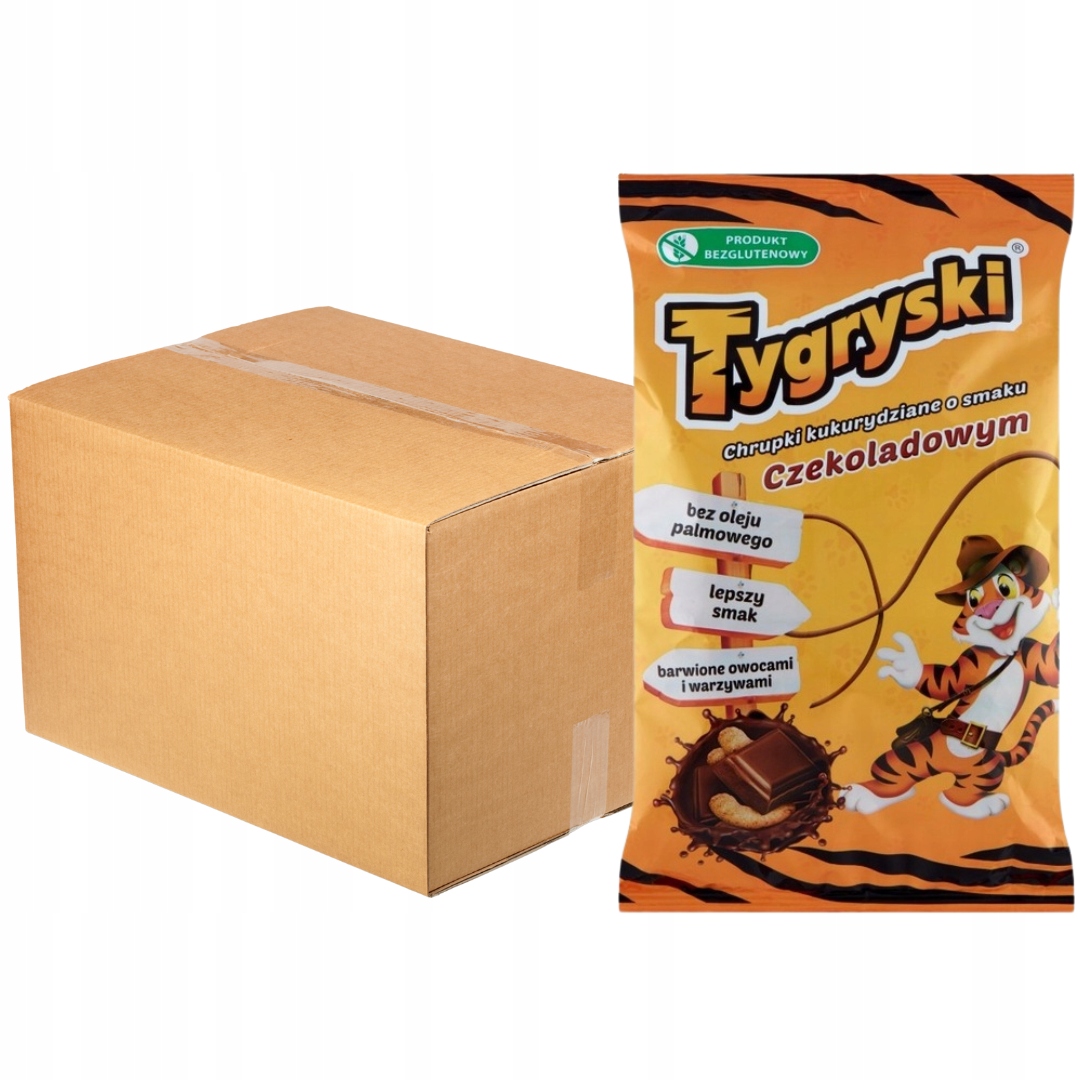 Levně Tygryski Kukuřičné křupky s čokoládovou příchutí, 70 g x 20 kusů