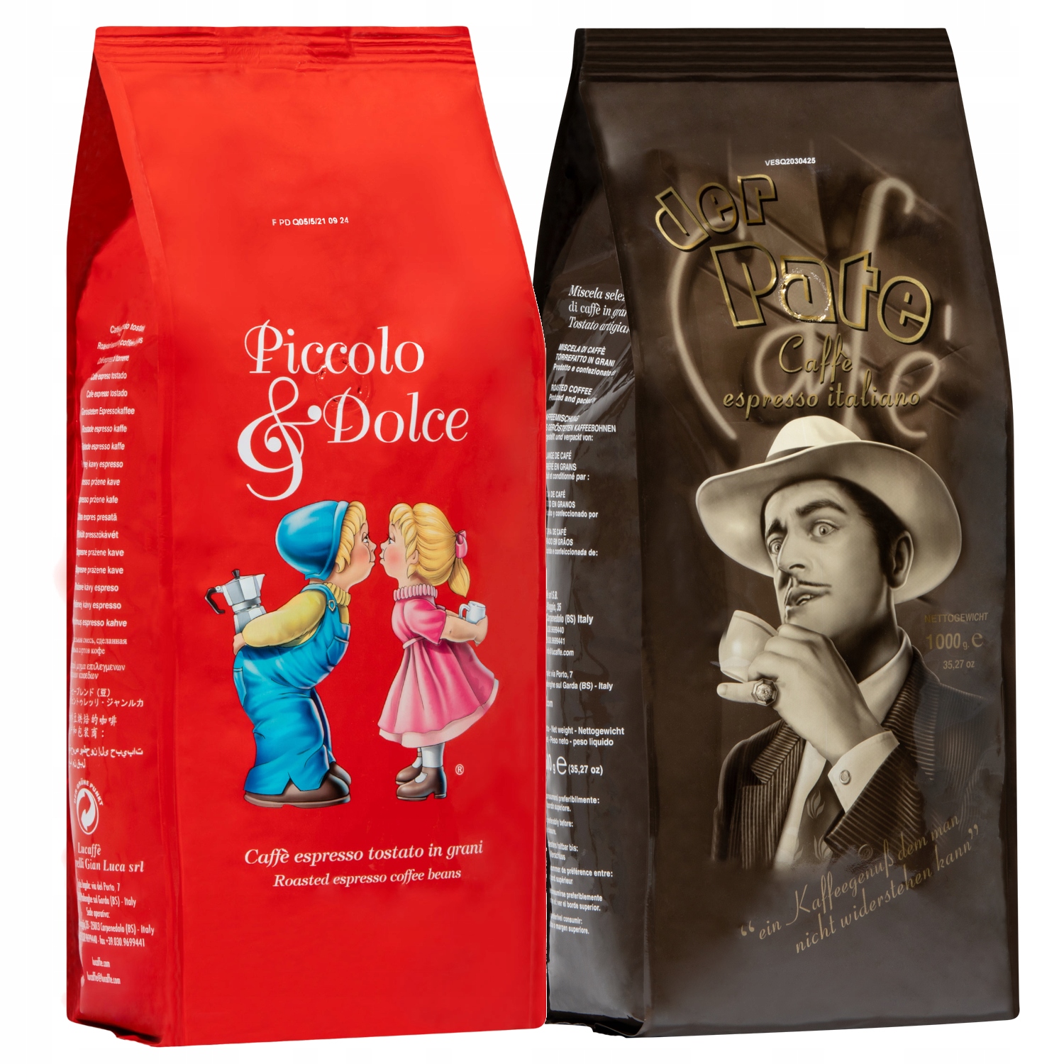 Sada zrnkových káv Lucaffe Il Padrino & Piccolo e Dolce 2x1 kg