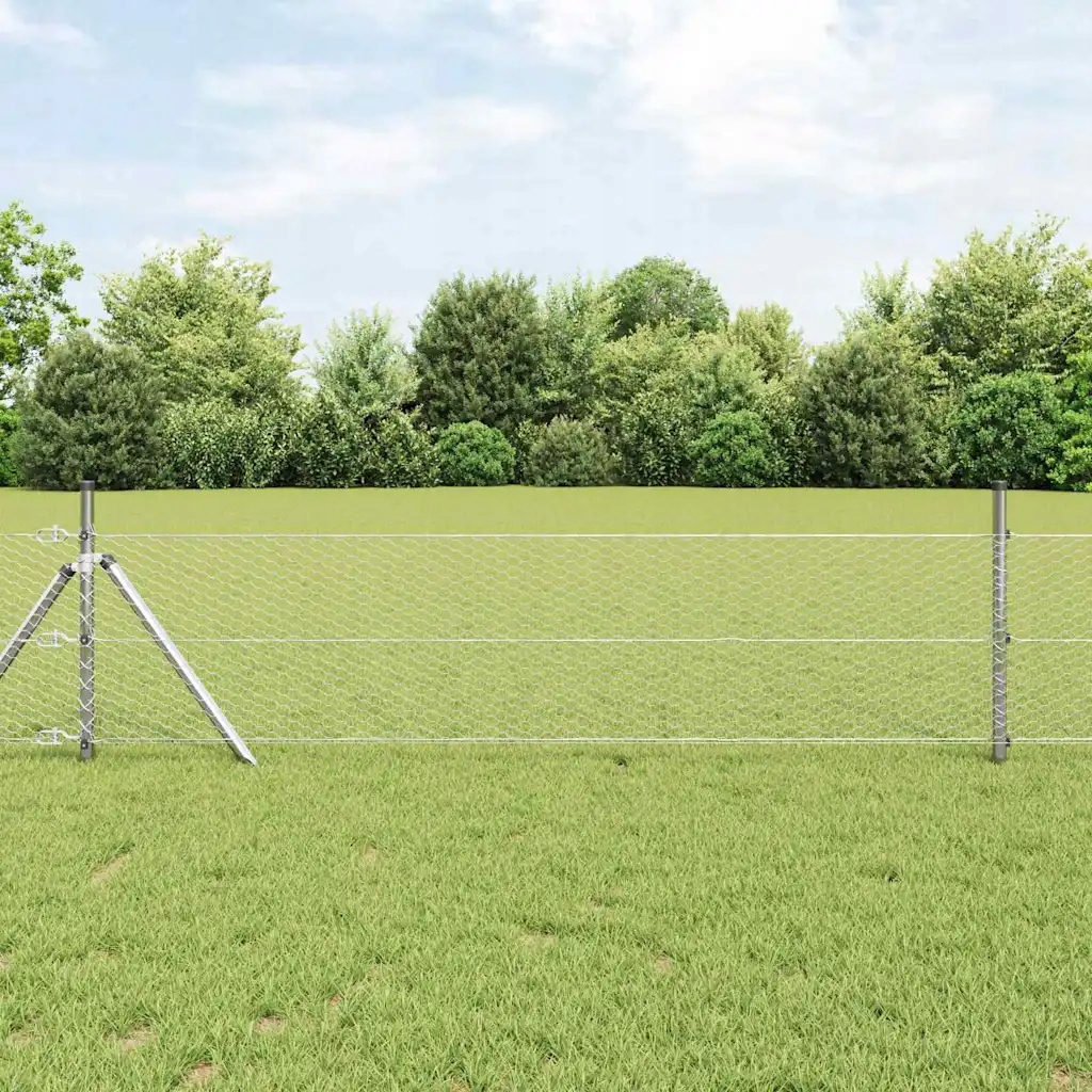 Plot s příspěvky Stříbrná 0.8 x 10 m Ocel potažená Pvc Stříbrná 3352915