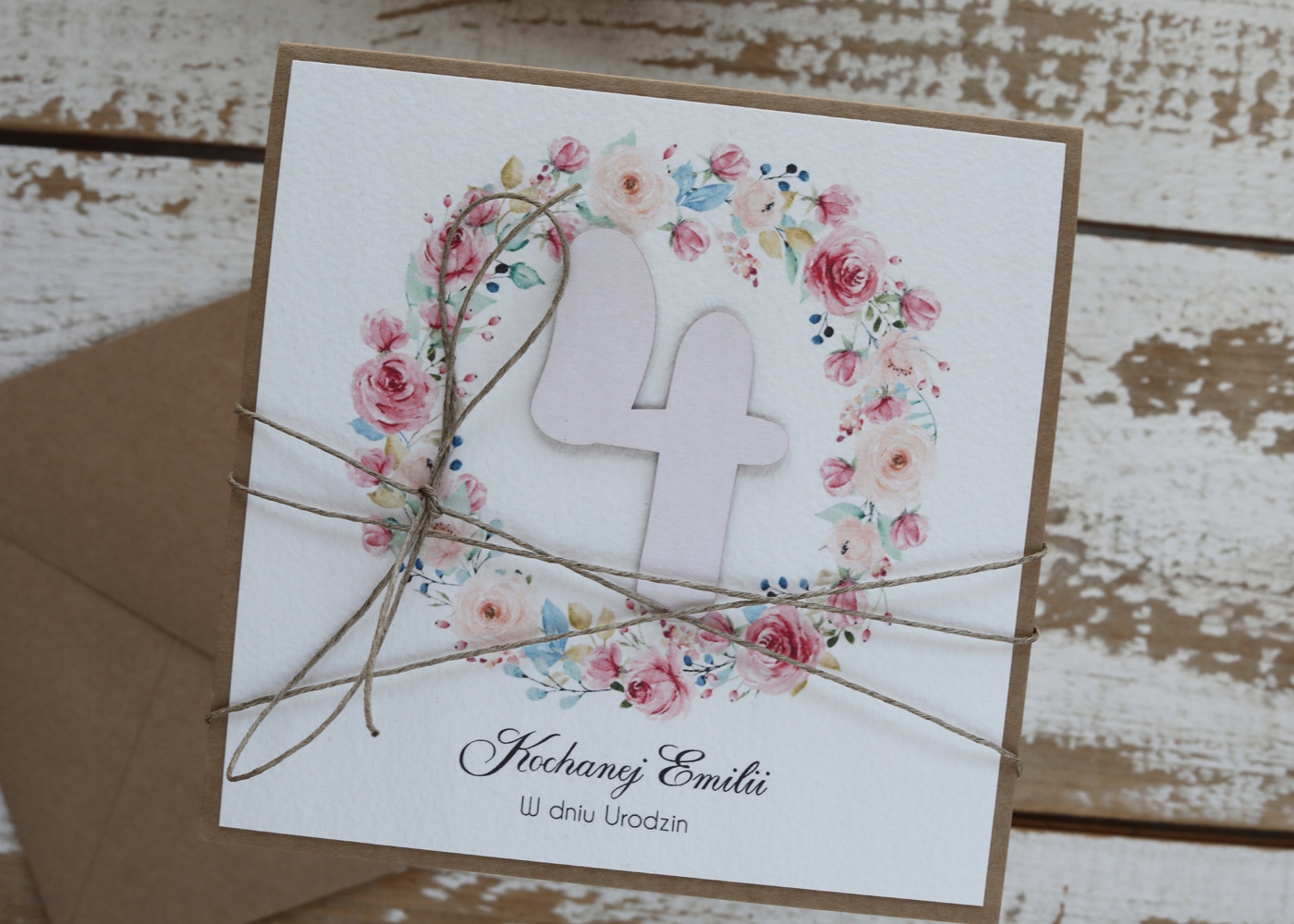 Ručně vyráběné přání k narozeninám dítěte